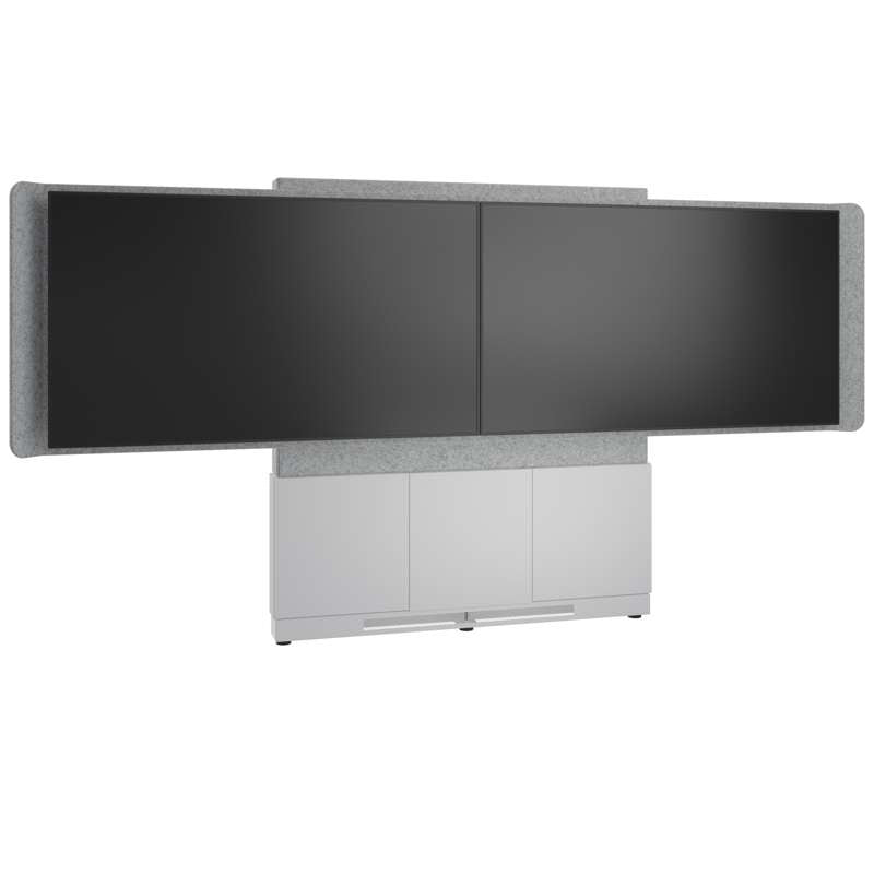 Middle Atlantic Forum Floor-to-Wall Mounted 66" (3 Bay) Display Stand for (2) 50" to 55" Display, Light Finish