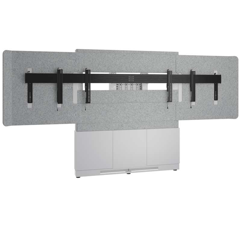 Middle Atlantic Forum Floor-to-Wall Mounted 66" (3 Bay) Display Stand for (2) 50" to 55" Display, Light Finish