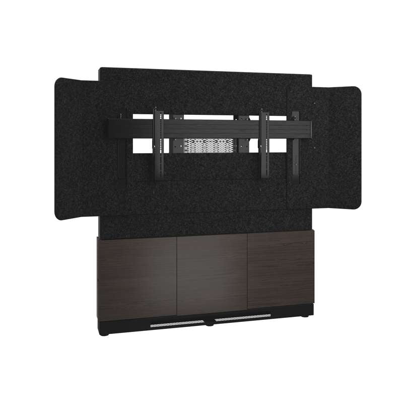 Middle Atlantic Forum Floor-to-Wall Mounted 66" (3 Bay) Display Stand for (1) 81" 21:9 Ultra-Wide Display, Dark Finish
