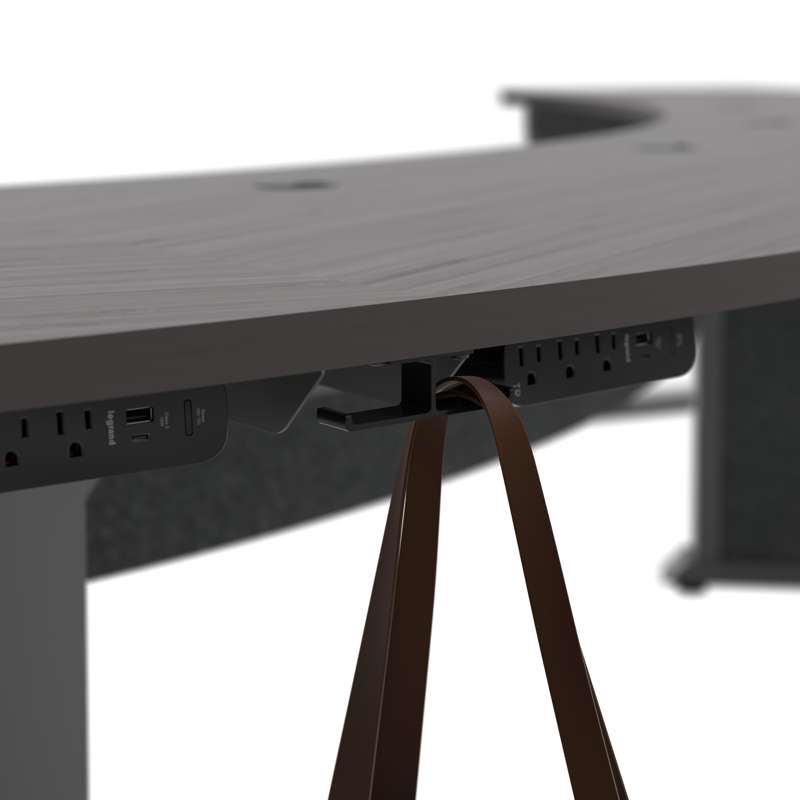 Middle Atlantic Forum Arc Table - Conference Table For Up To 7 People - 184in Arc - 30in Seated Height - Dark Finish