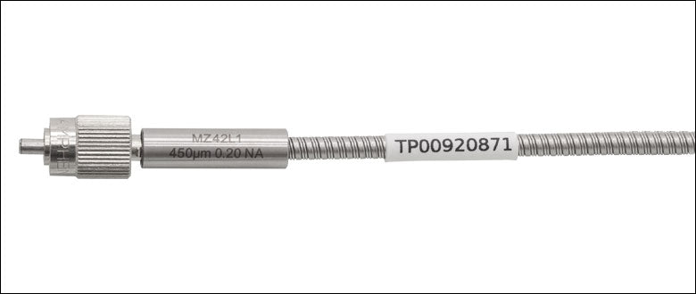 T-MZ41L1 - Ø450 µm, 0.20 NA ZBLAN Multimode Patch Cable, SMA905, 1 m Long