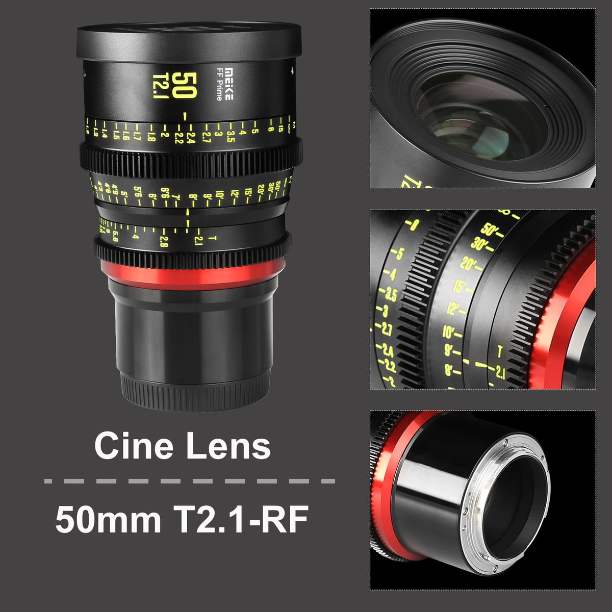 Meike Cinema Full Frame Cinema Prime 50mm T2.1 Lens (RF Mount)