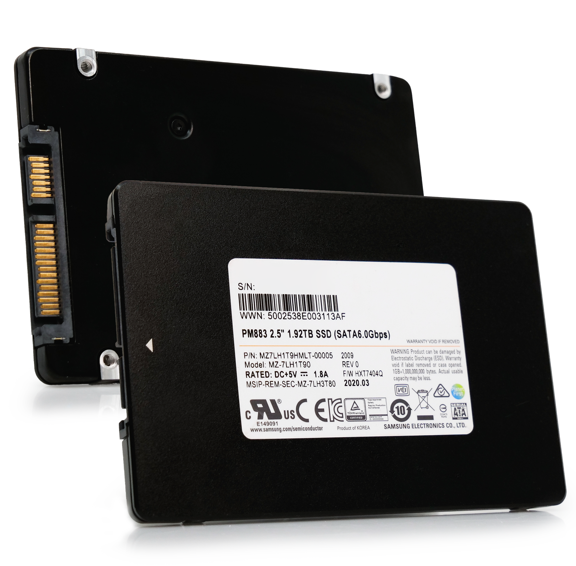 Samsung PM883 MZ7LH1T9HMLT 1.92TB 1.3 DWPD SATA 6Gb/s 3D TLC 2.5in Refurbished SSD