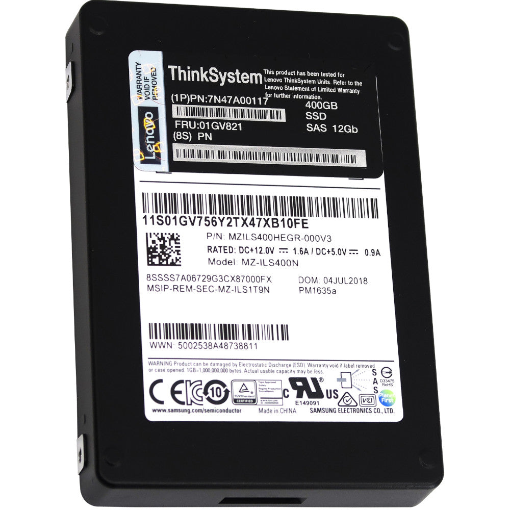 Lenovo PM1635a MZILS400HEGR-000V3 01GV821 400GB SAS 12Gb/s 2.5in Refurbished SSD