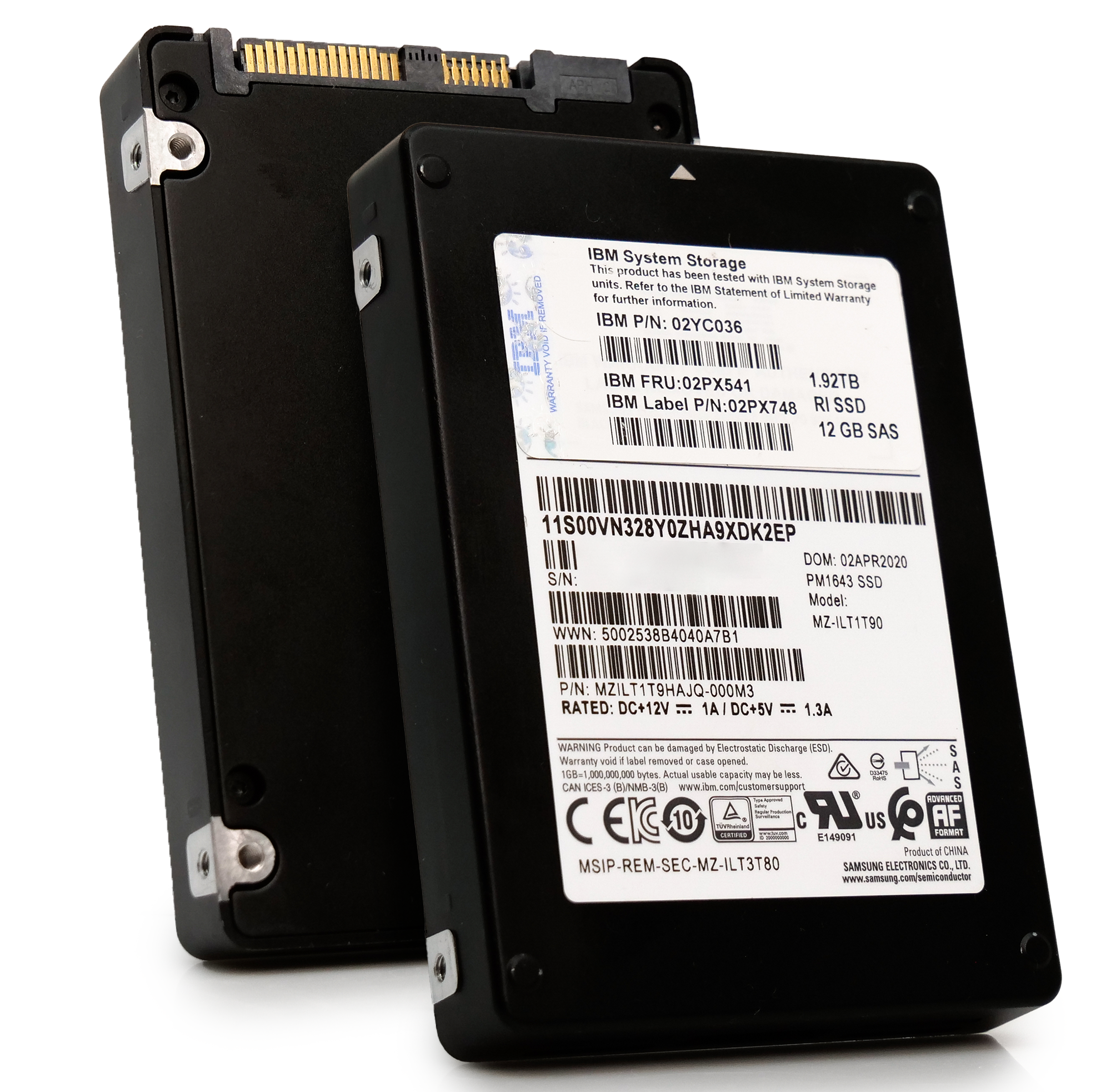 Samsung/IBM PM1643 MZILT1T9HAJQ 1.92TB 1 DWPD SAS-3 12Gb/s V-NAND 2.5in Refurbished SSD