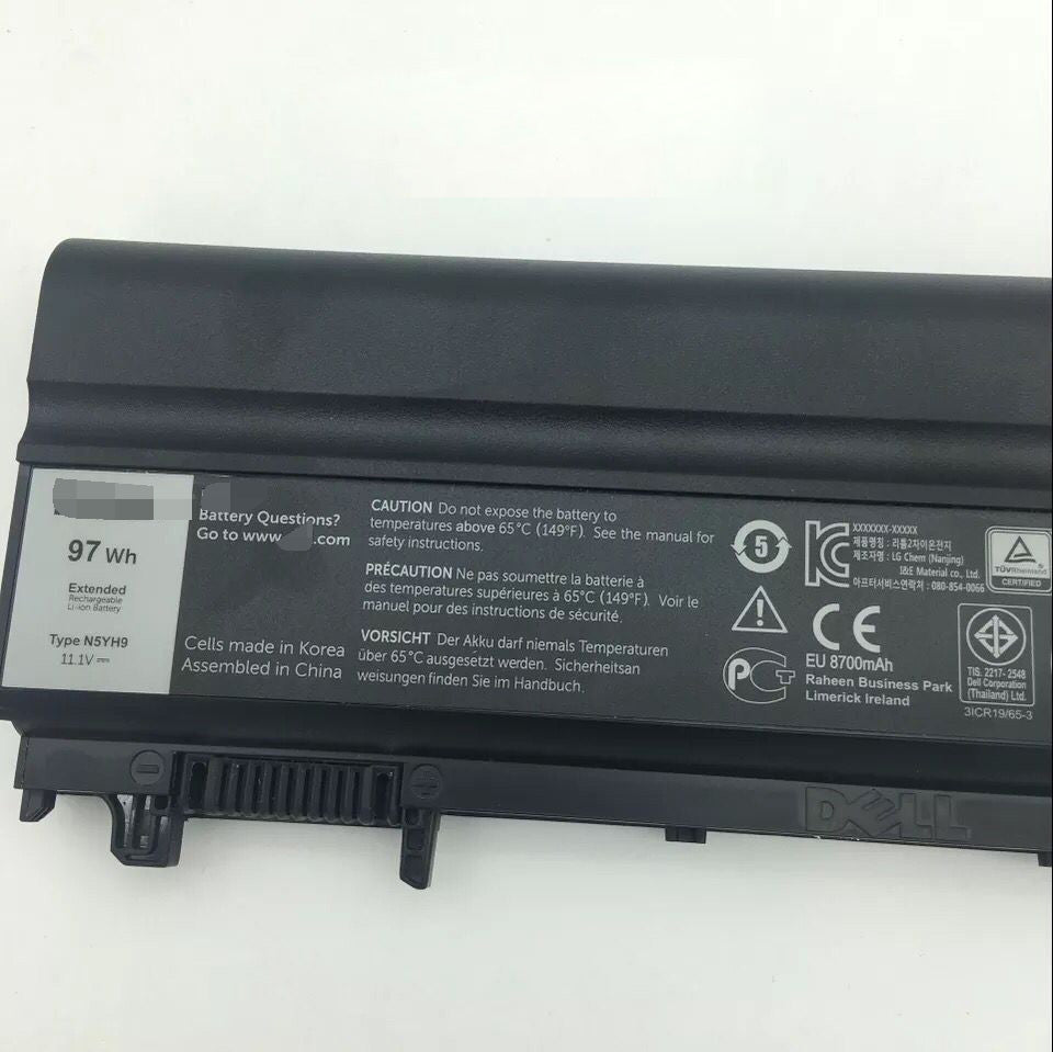 N5YH9 9 Cell 97Wh Battery For Dell VJXMC VVONF Latitude E5440 E5540