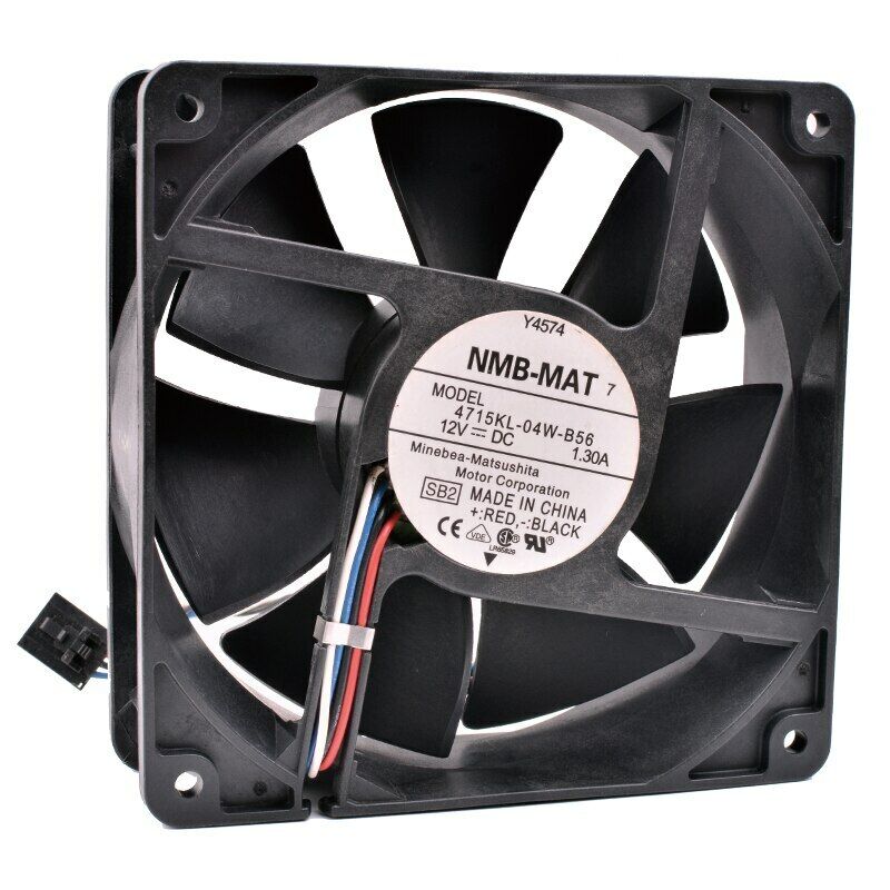 NMB MAT 4715KL-04W-B56 Ventilador PWM de 4 pines 12 V 1.30 A 120x120x38