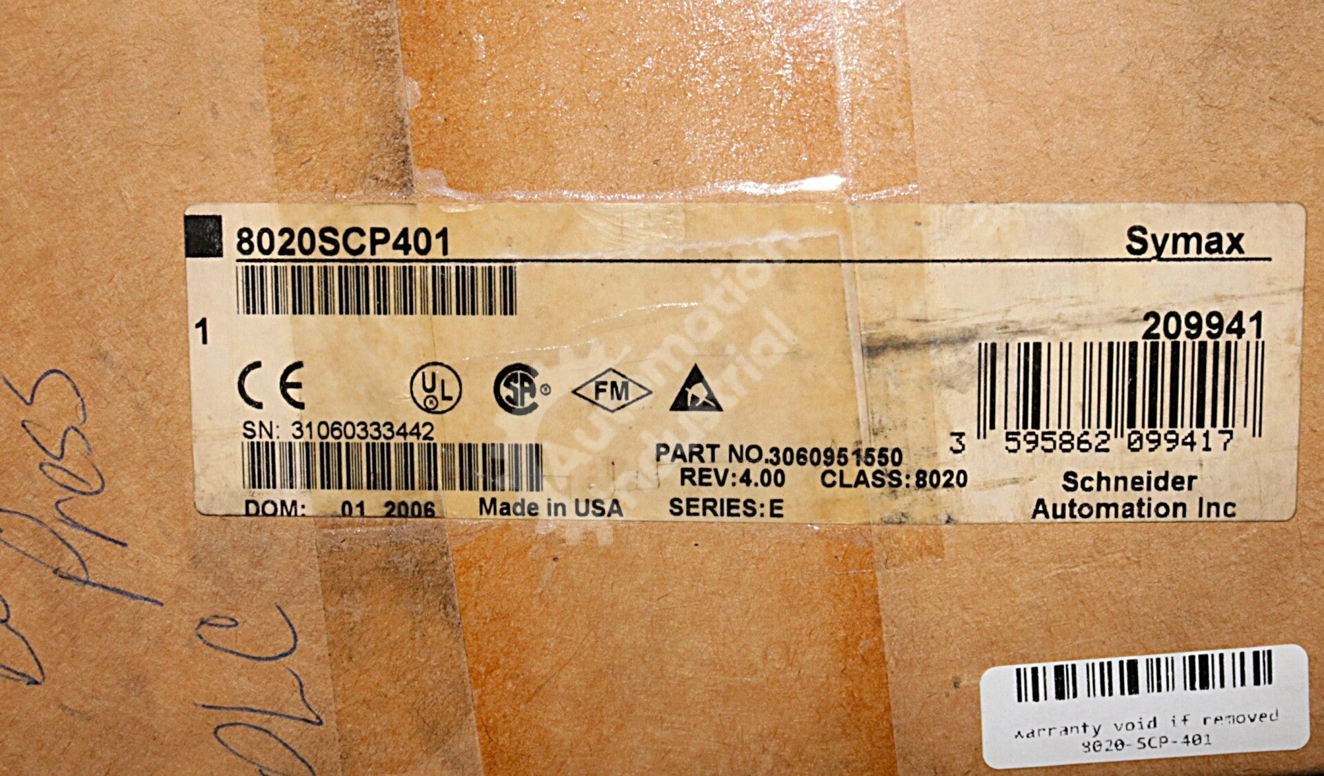 SCP-401 By Square D Sy/Max Class 8020 5VDC Model 400 Processor NSFP