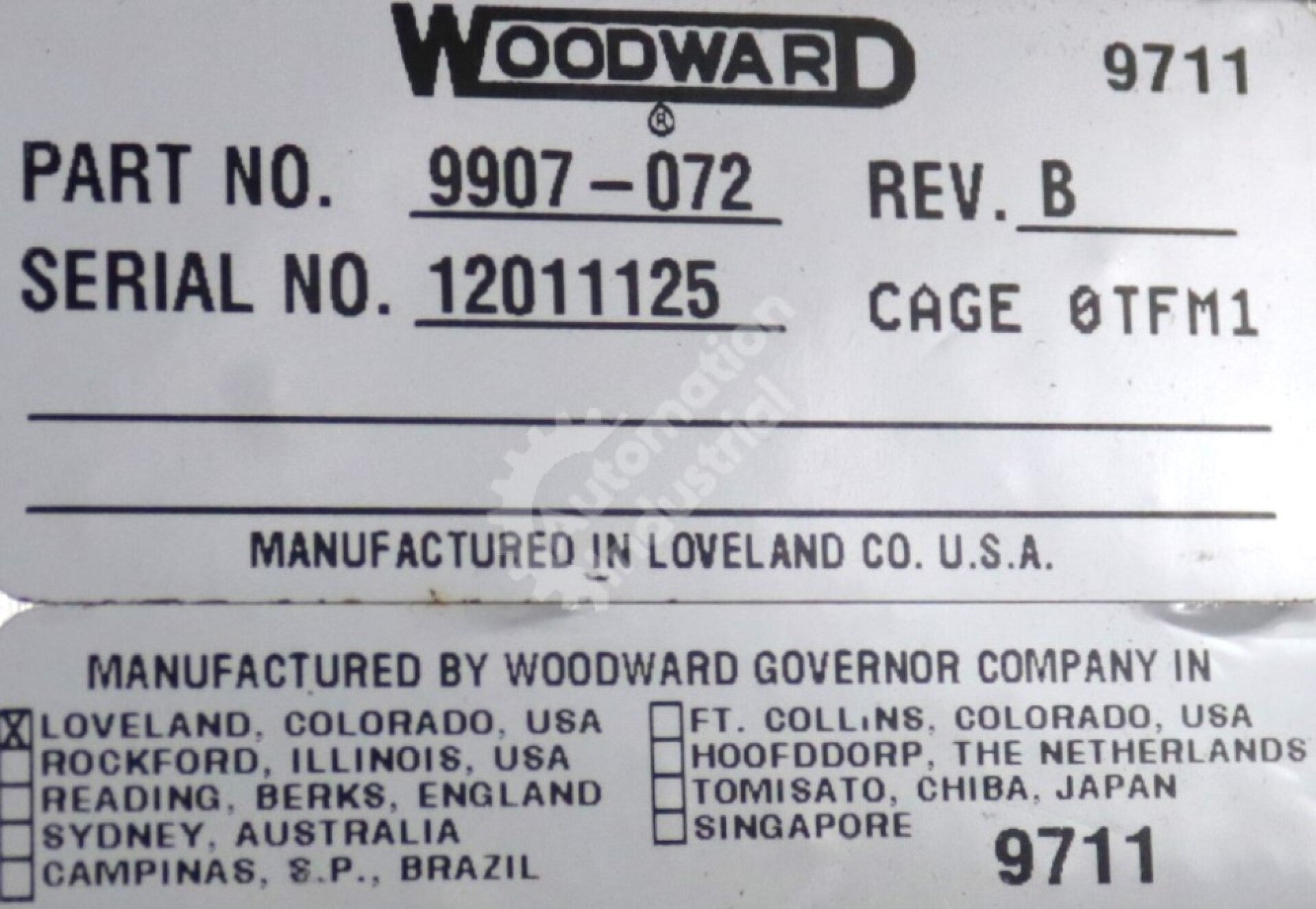 9907-072 By Woodward 24VDC Power Supply New Surplus No Box