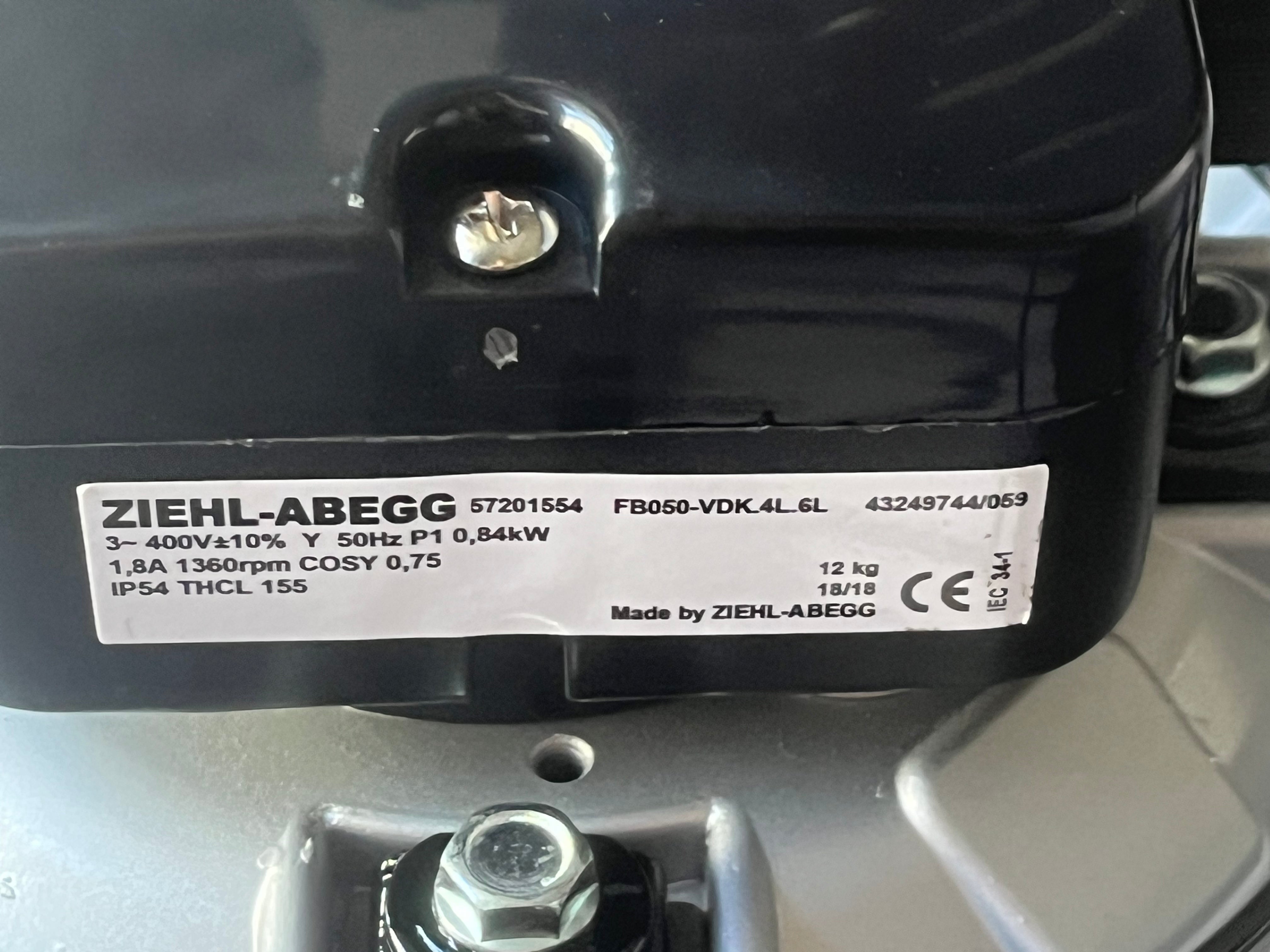 FB050-VDK.4L.6L ZIEHL-ABEGG Axial Fan 400V 0.58/0.44kW 1.05/0.71A 1350/1030rpm