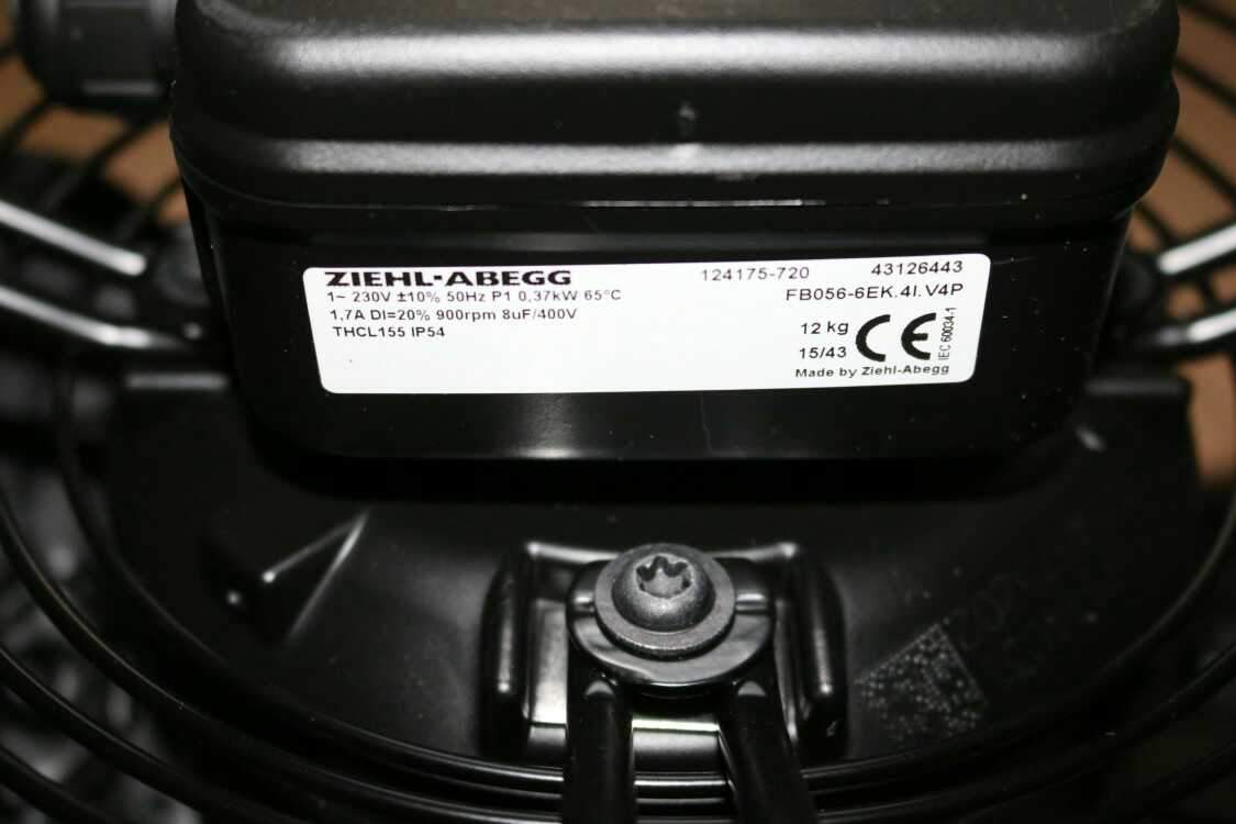 FB056-6EK.4I.V4P ZIEHL-ABEGG Axial Fan 230V 0.37kW 1.7A 900rpm