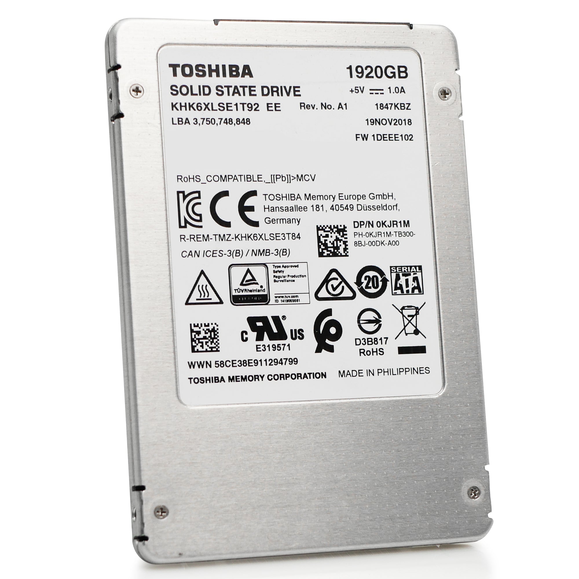 Dell/Toshiba HK6-DC KHK6XLSE1T92 1.92TB SATA 6Gb/s 3D TLC 2.5in Refurbished SSD