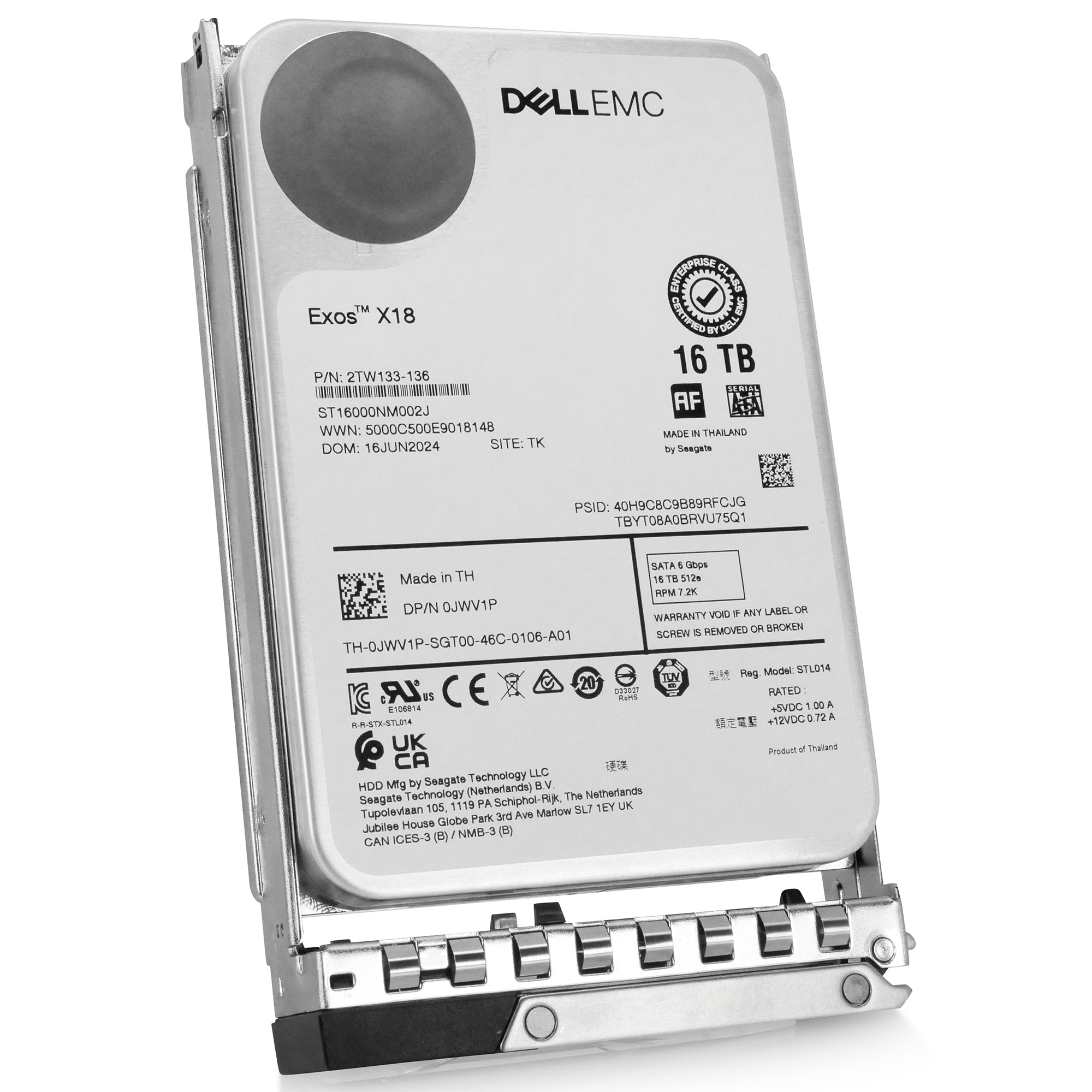 Dell G14 161-BBZV 16TB 7.2K RPM SATA 6Gb/s 512e 3.5in Hard Drive