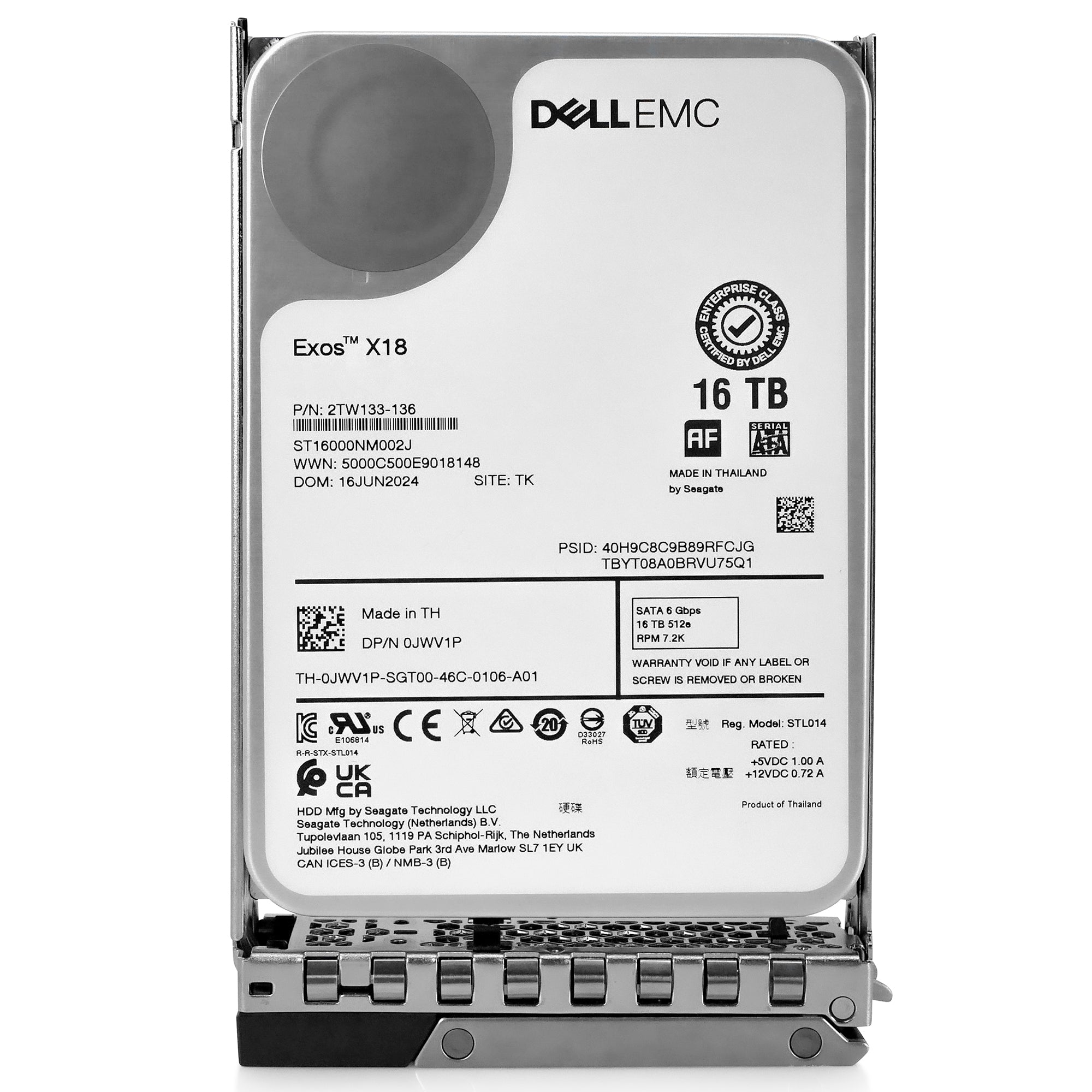 Dell G14 400-BNXC 16TB 7.2K RPM SATA 6Gb/s 512e 3.5in Hard Drive
