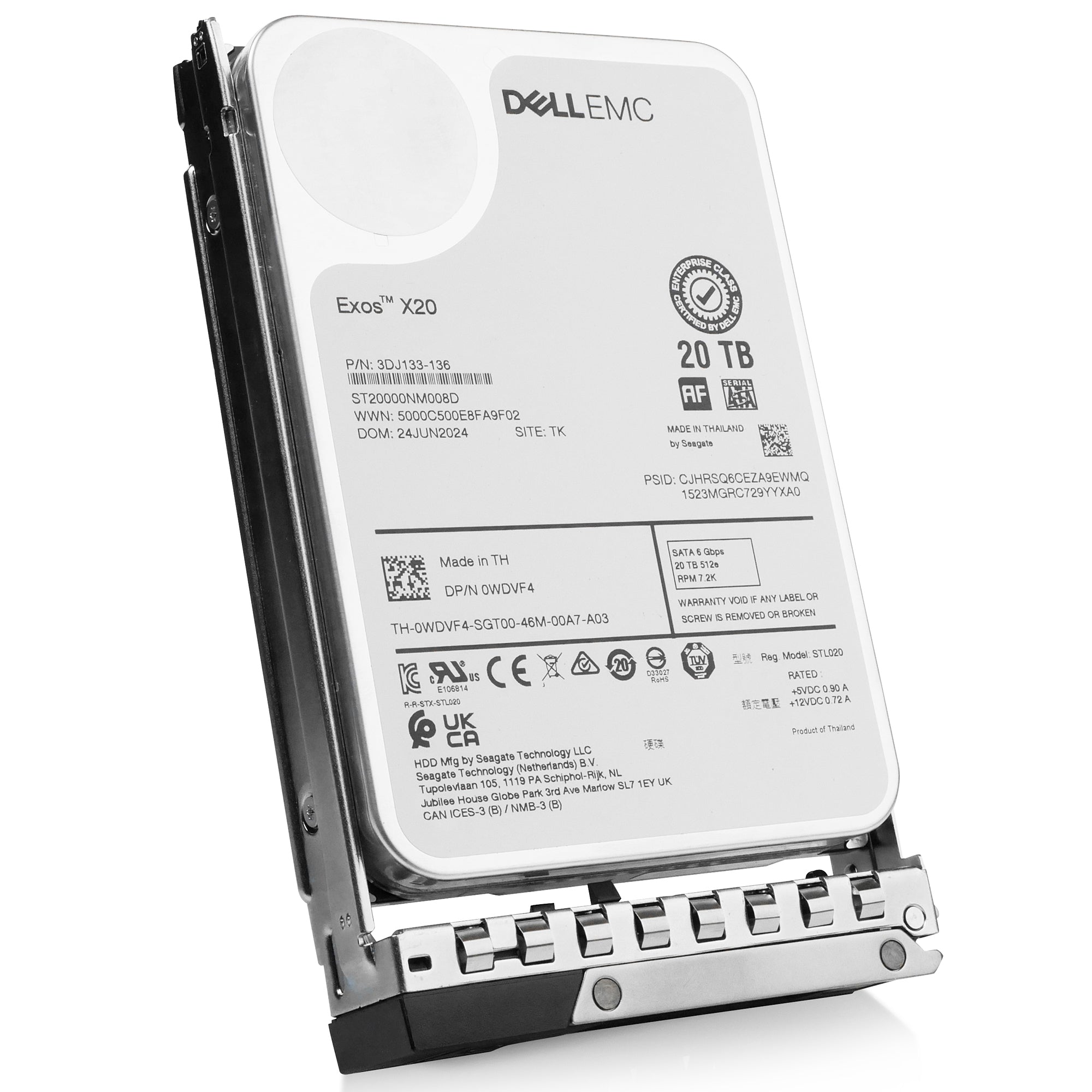 Dell G14 0WDVF4 20TB 7.2K RPM SATA 6Gb/s 512e 3.5in Hard Drive