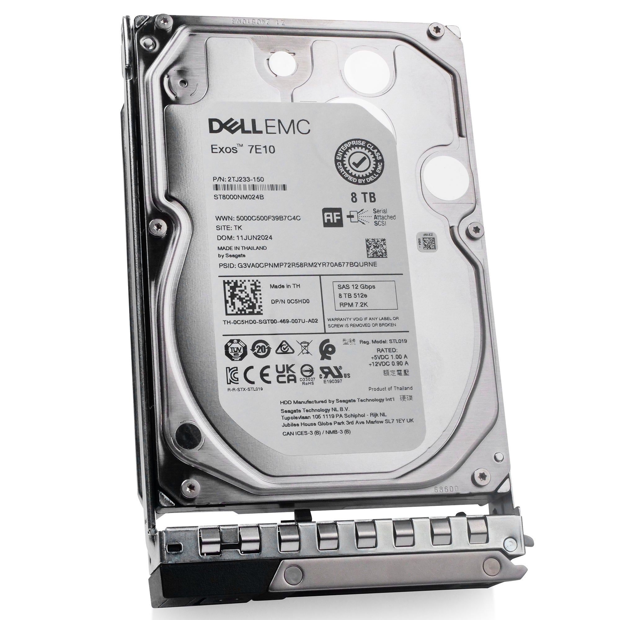 Dell G14 D2NPN 8TB 7.2K RPM SAS 12Gb/s 512e 3.5in Hard Drive