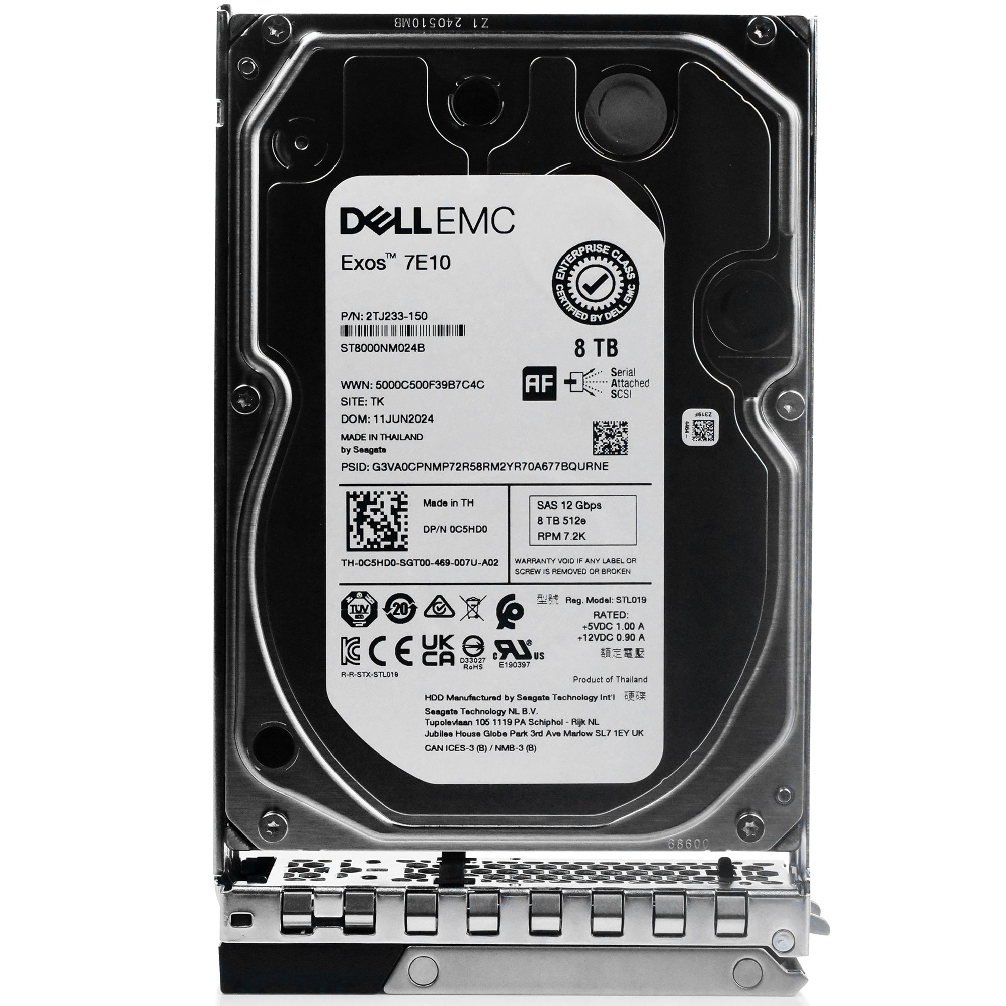 Dell G14 8C1GG 8TB 7.2K RPM SAS 12Gb/s 512e 3.5in Hard Drive