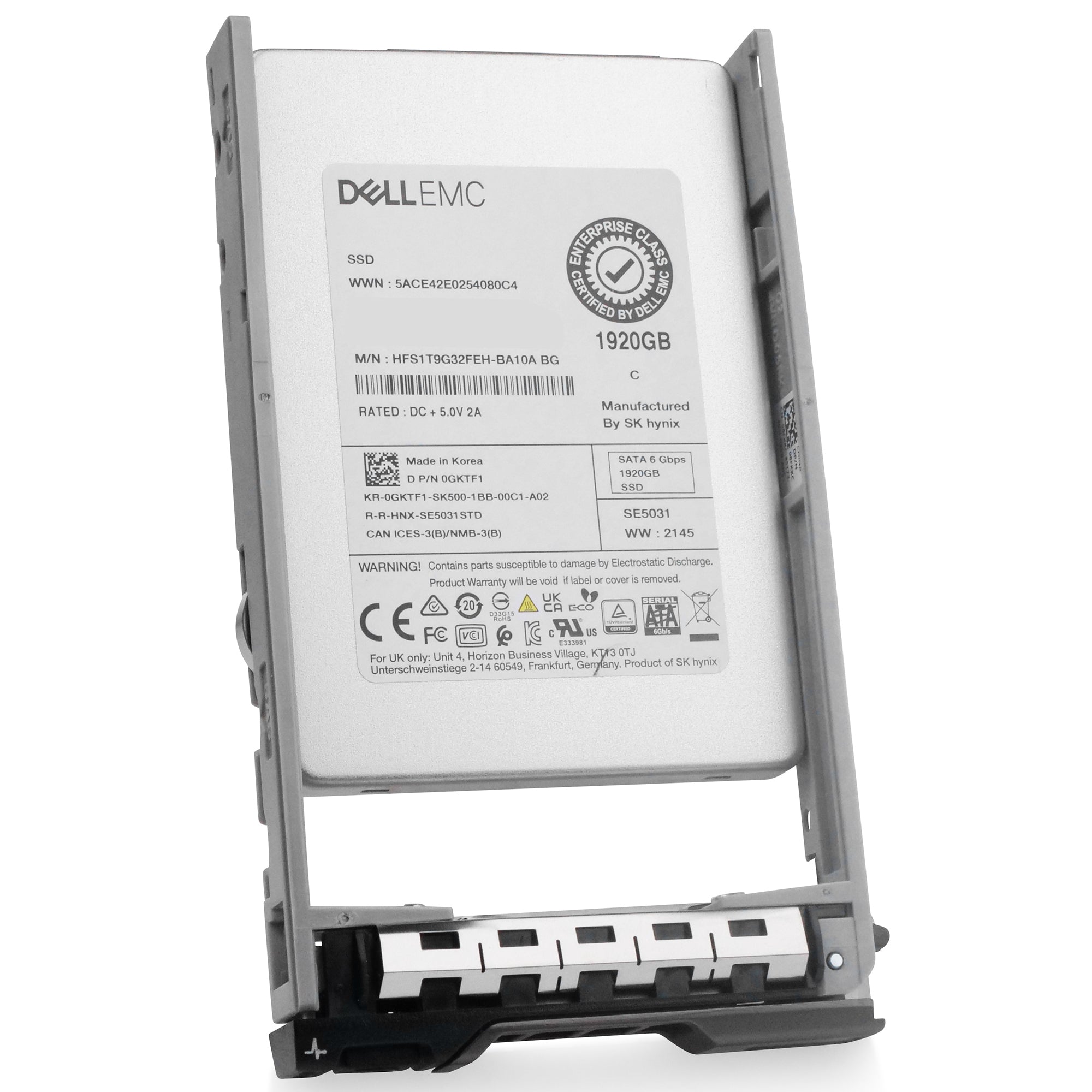 Dell G13 043T83 1.92TB 3 DWPD SATA 6Gb/s Mixed Use 3D TLC 2.5in Refurbished SSD