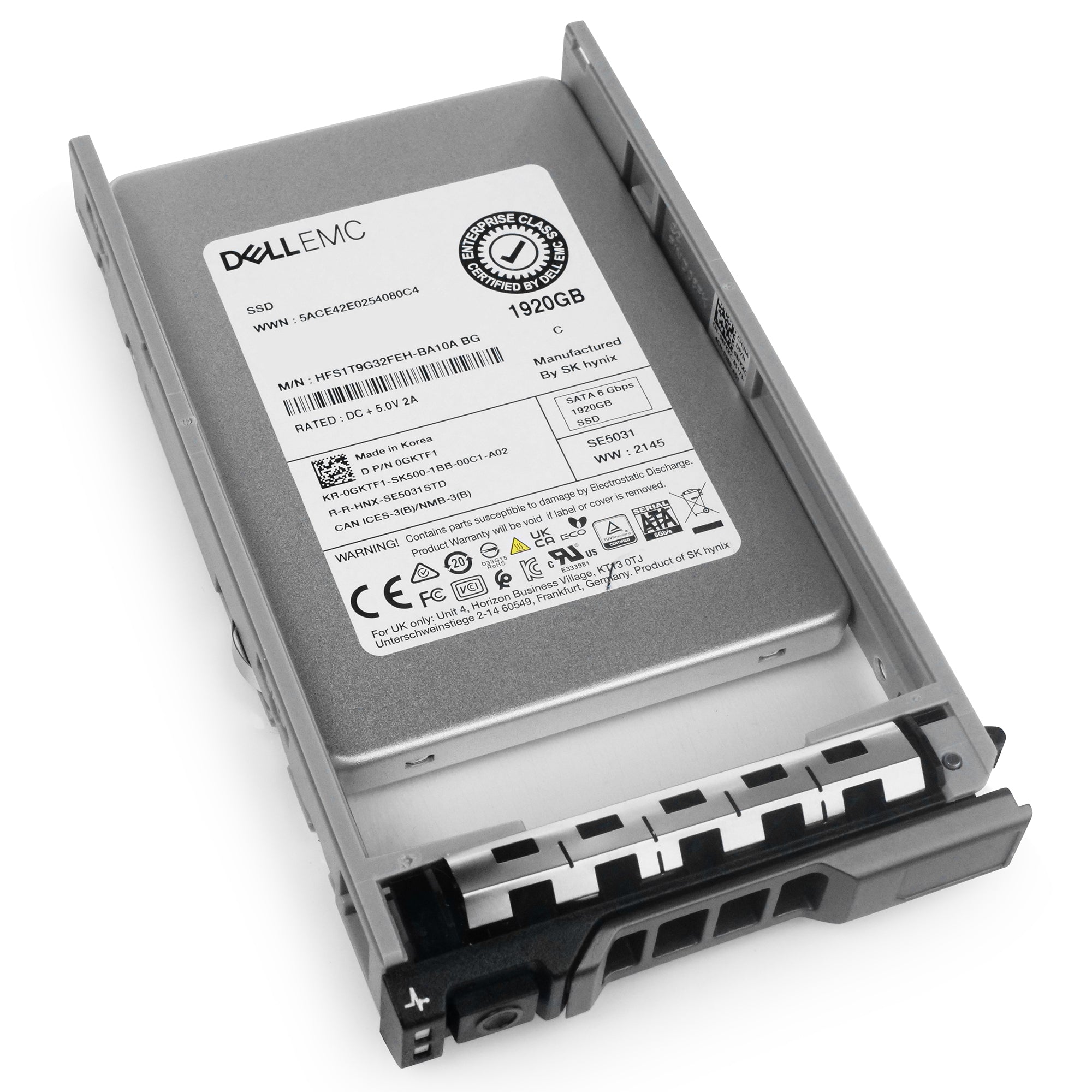 Dell G13 043T83 1.92TB 3 DWPD SATA 6Gb/s Mixed Use 3D TLC 2.5in Refurbished SSD