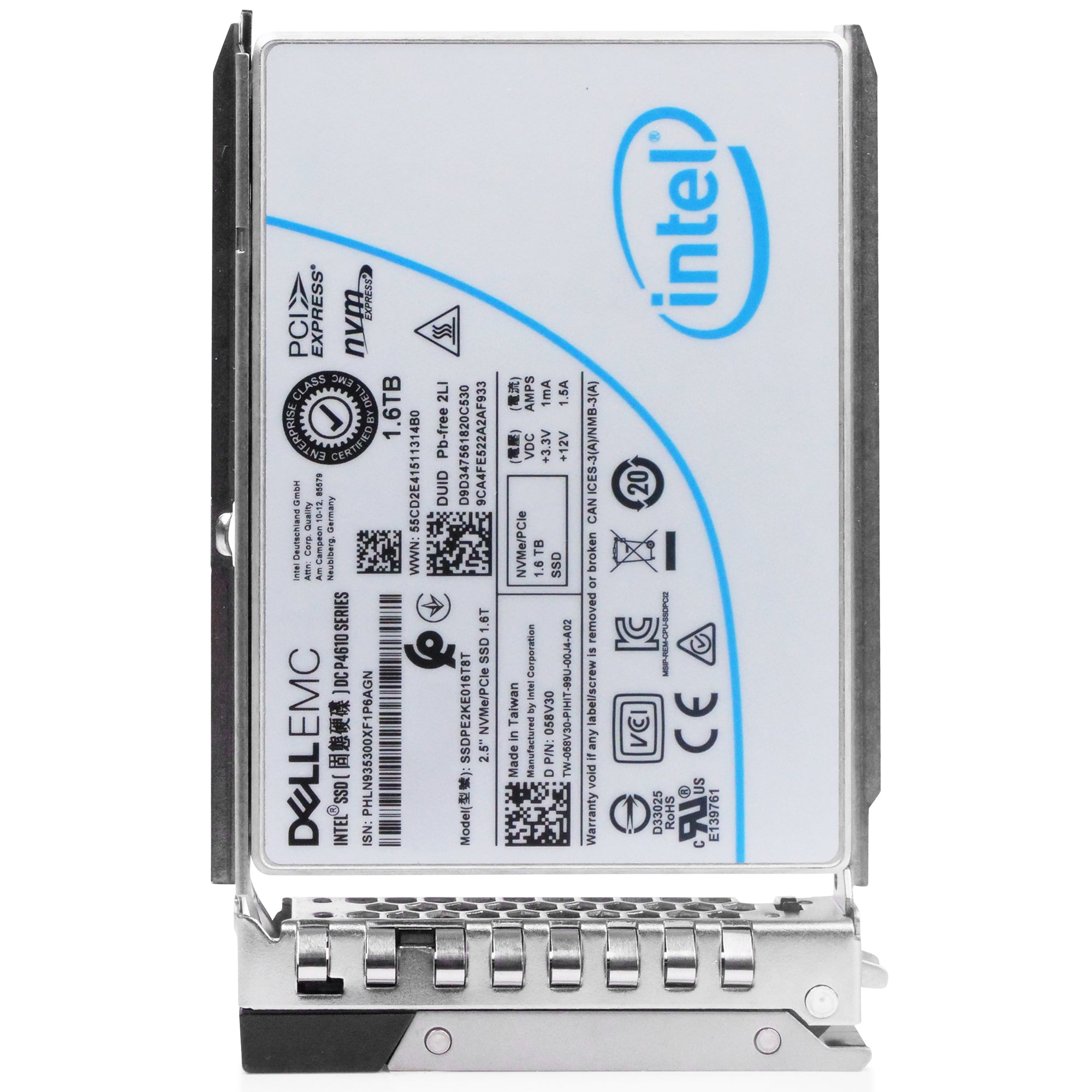 Dell G14 400-BEEL 1.6TB 3 DWPD PCIe Gen 3.1 x4 4GB/s Mixed-Use 3D TLC U.2 NVMe 2.5in Refurbished SSD