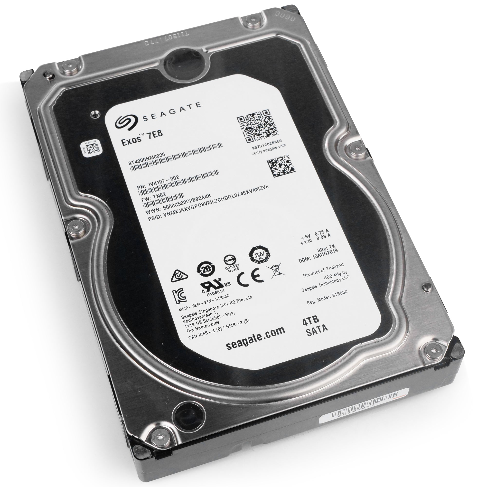 Seagate Exos 7E8 ST4000NM0035 4TB 7.2K RPM SATA 6Gb/s 512n 128MB 3.5" HDD