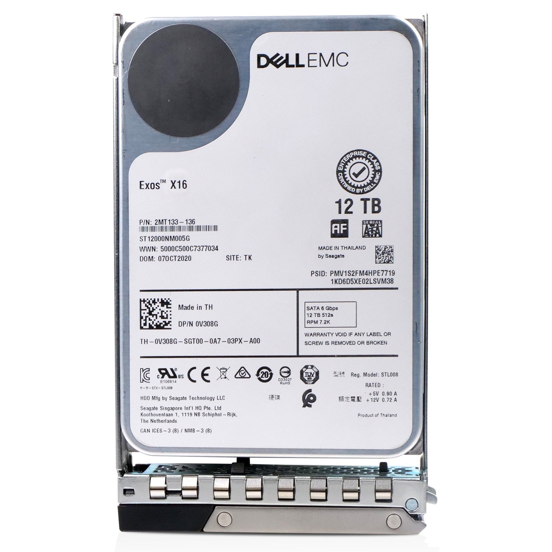 Dell G14 0KTJTY 12TB 7.2K RPM SATA 6Gb/s 512e 3.5in Refurbished HDD