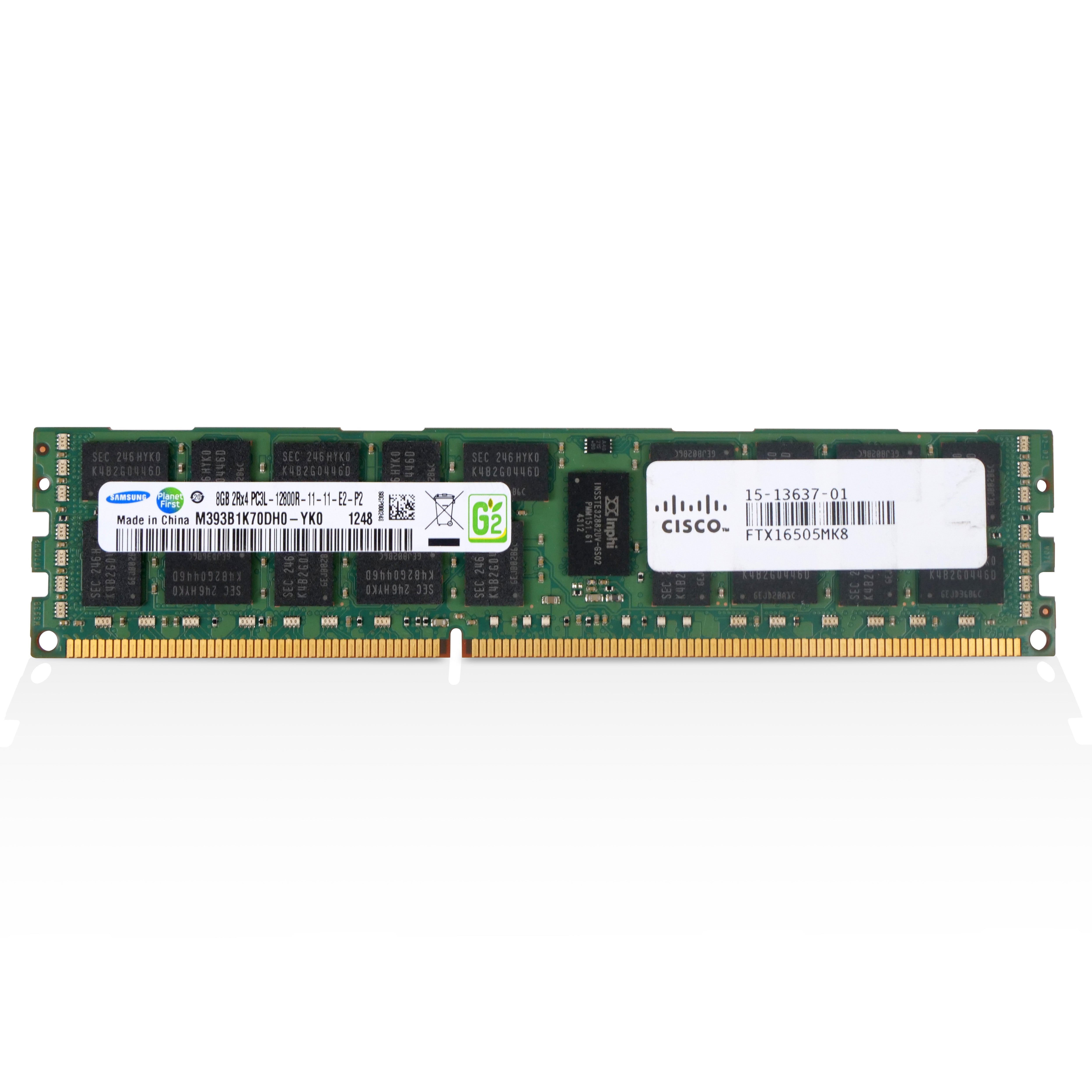 Samsung/CISCO M393B1K70DH0-YK0 8GB DDR3L 1600MHz RDIMM ECC Server RAM (PC3L-12800R) Seller Refurbished