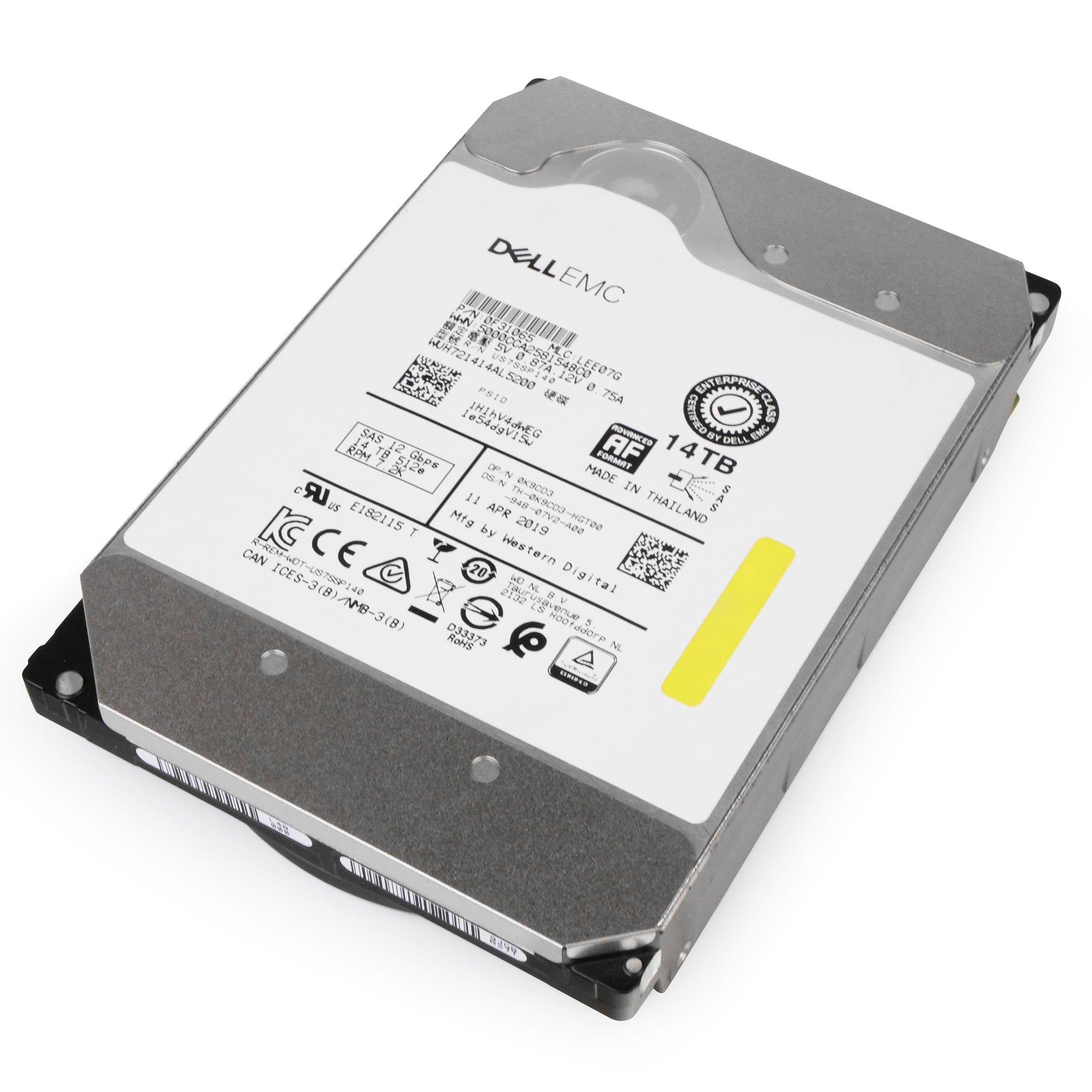 Dell/Western Digital Ultrastar DC HC530 WUH721414AL5200 0F31065 14TB 7.2K RPM SAS 12Gb/s 512e 512MB 3.5in HDD
