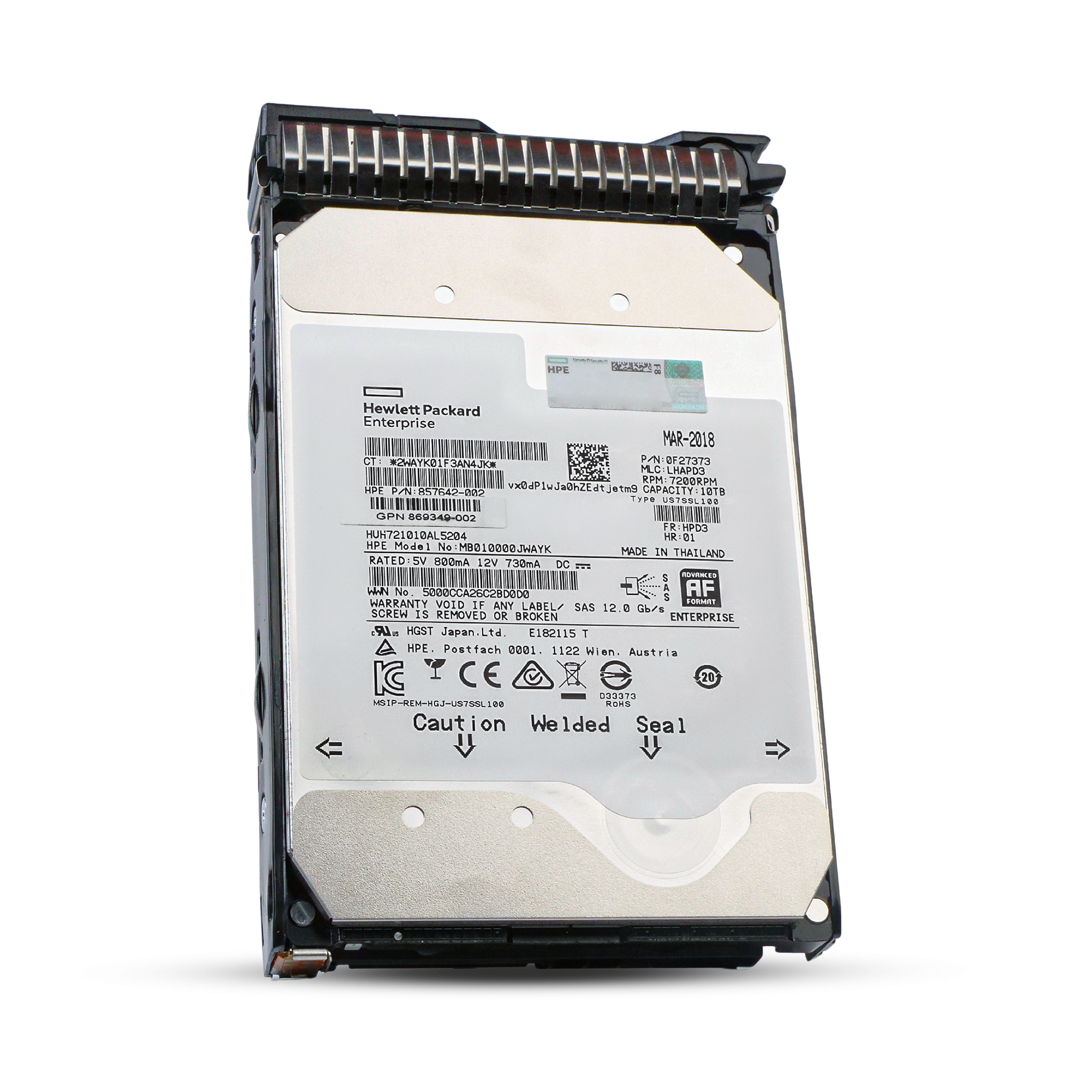 HP Generation 8 P09151-B21 10TB 7.2K RPM SAS 12Gb/s 512e 256MB 3.5in Refurbished HDD