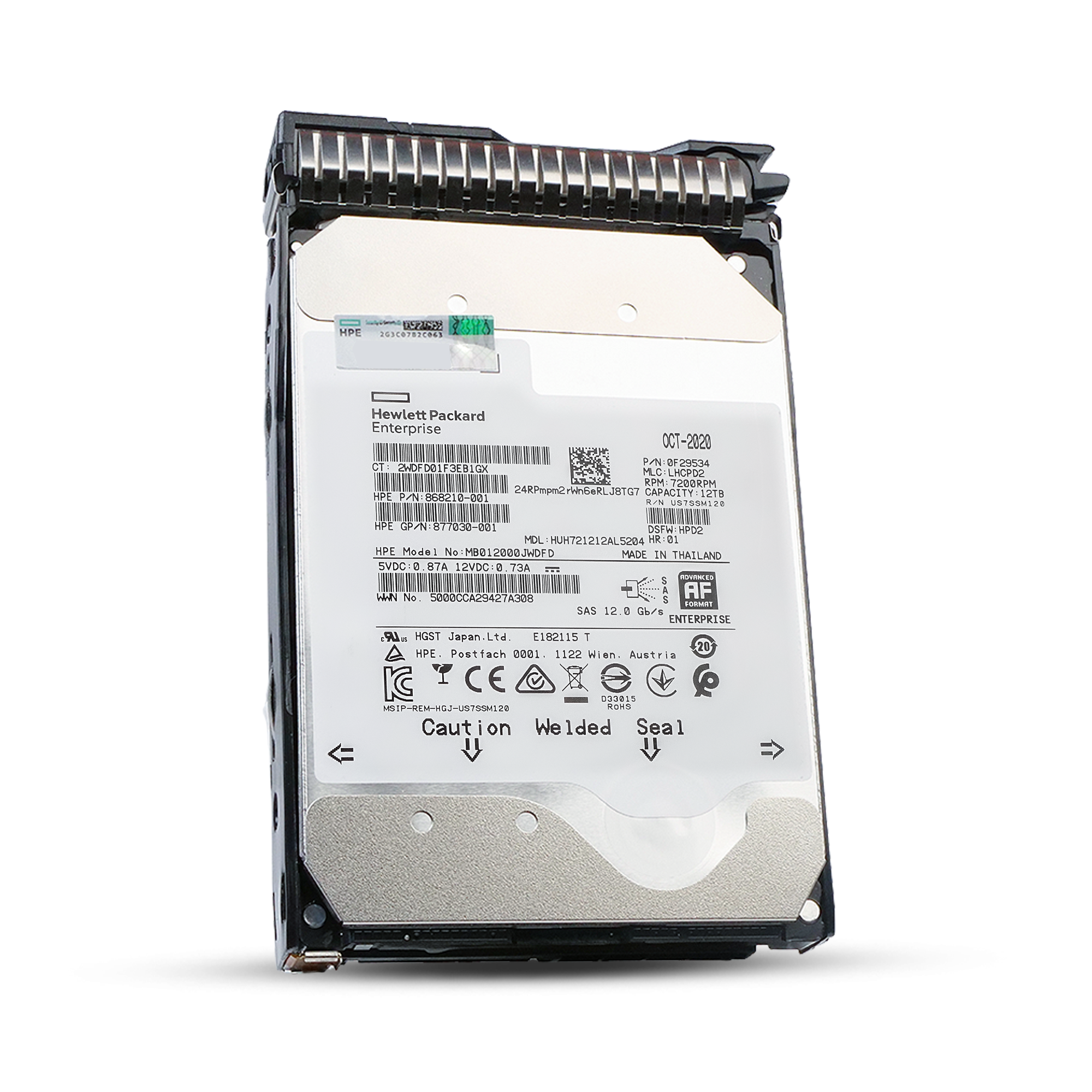 HP Generation 8 868211-001 12TB 7.2K RPM SAS 12Gb/s 512e 256MB 3.5in Refurbished HDD