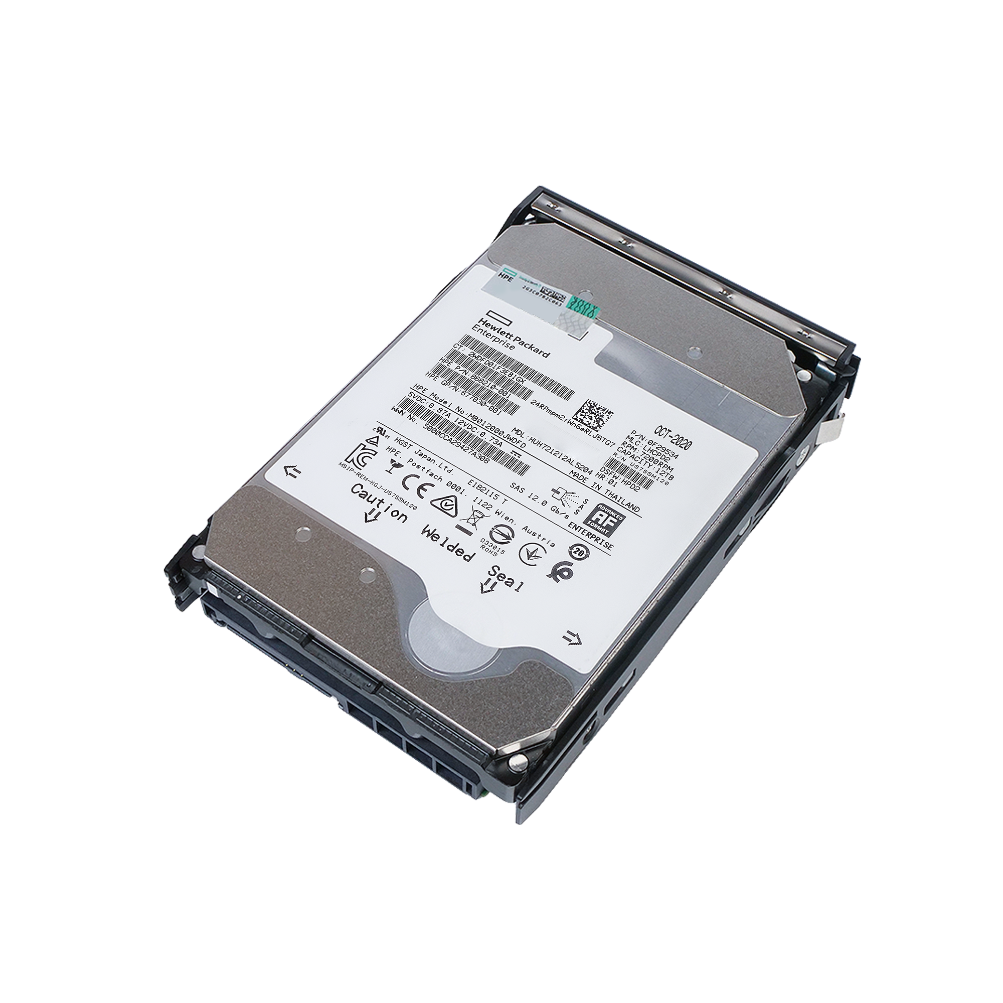 HP Generation 11 868210-001 MB012000JWDFD 12TB 7.2K RPM SAS 12Gb/s 512e 256MB 3.5in Refurbished HDD