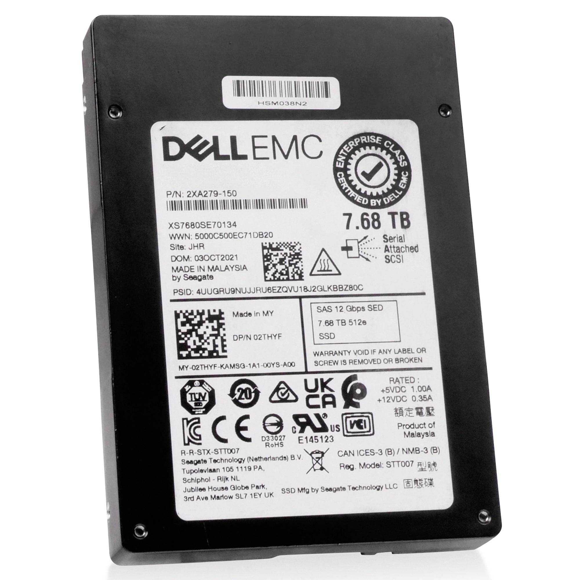 Dell/Seagate Nytro 2332 XS7680SE70134 7.68TB 1 DWPD SAS 12Gb/s 3D eTLC 2.5in Refurbished SSD