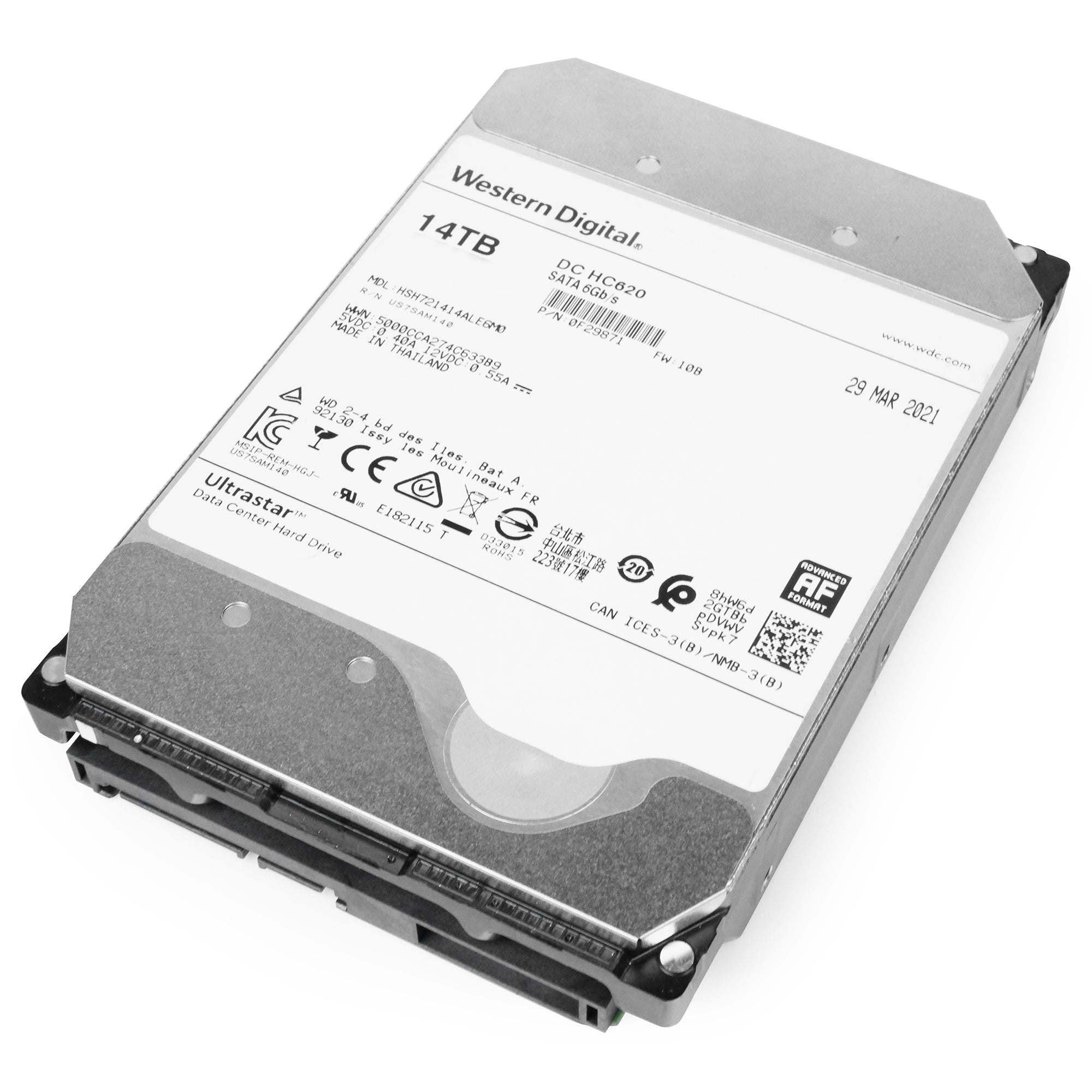 WD Ultrastar DC HC620 HSH721414ALE6M0 0F29871 Host Managed SMR 14TB 7.2K RPM SATA 6Gb/s 512e 512MB 3.5in HDD