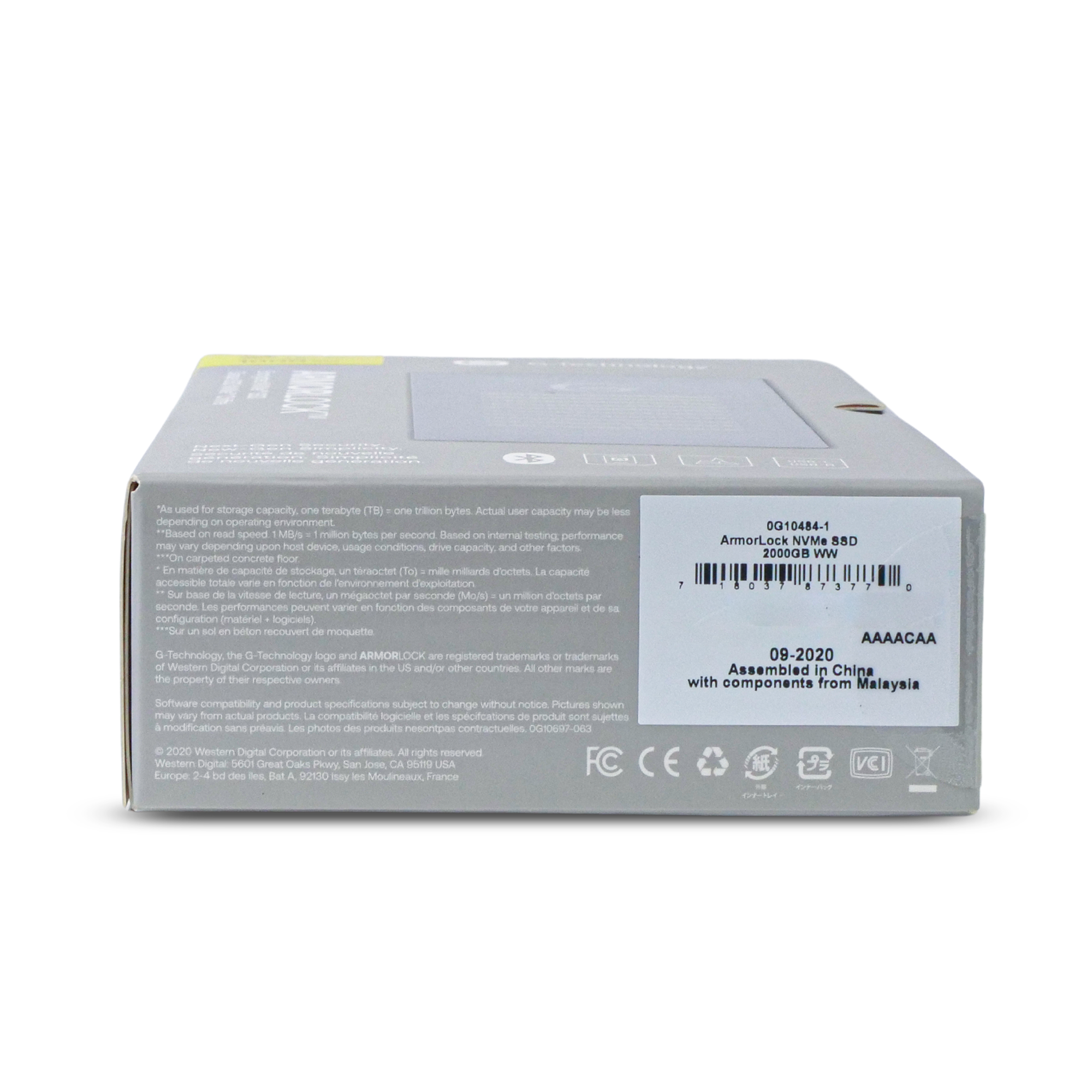Western Digital G-Technology ArmorLock 0G10484-1 2TB USB 3.2 Gen 2 USB-C 10Gbps Portable NVMe SSD