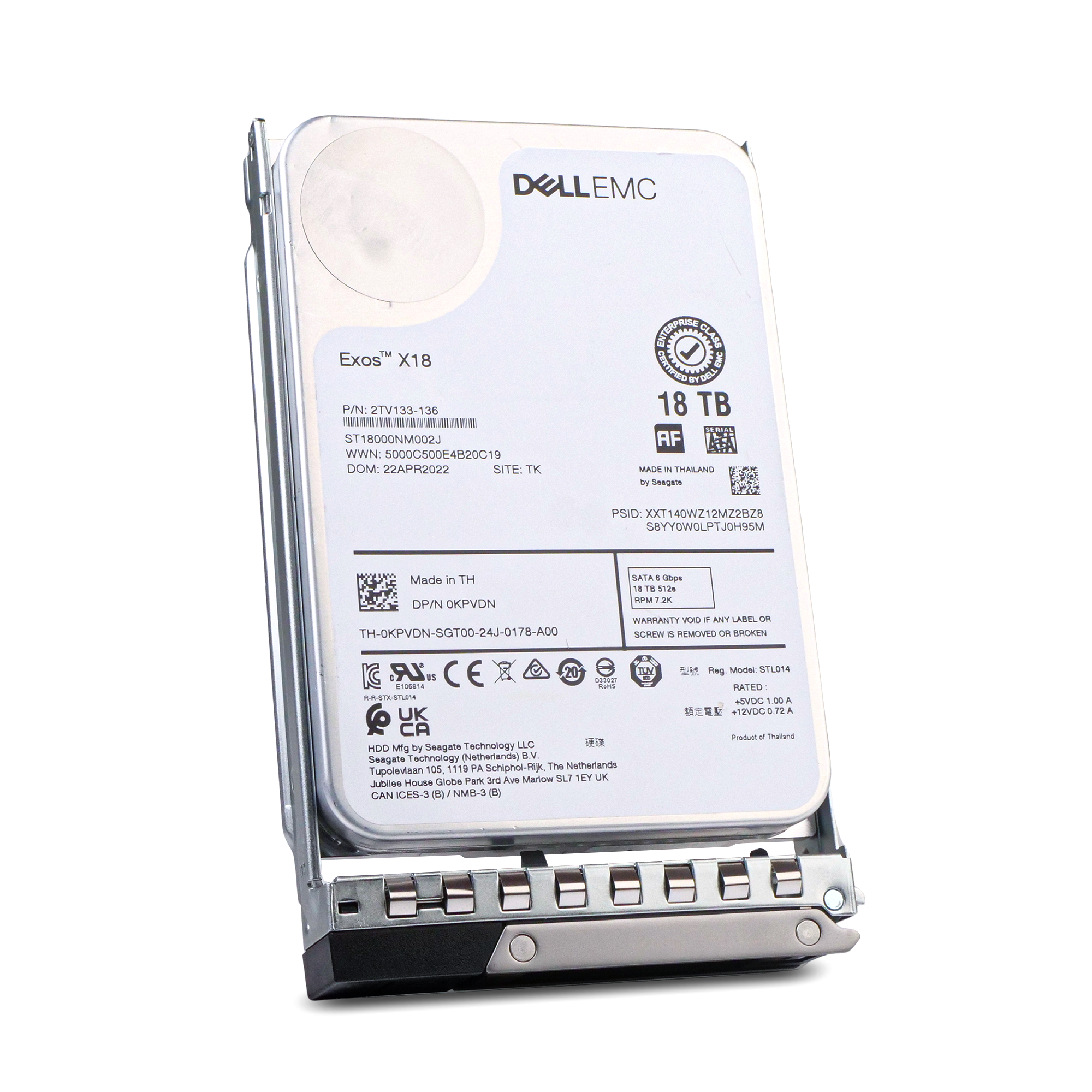 Dell G14 0KPVDN 18TB 7.2K RPM SATA 6Gb/s 512e 256MB 3.5in HDD