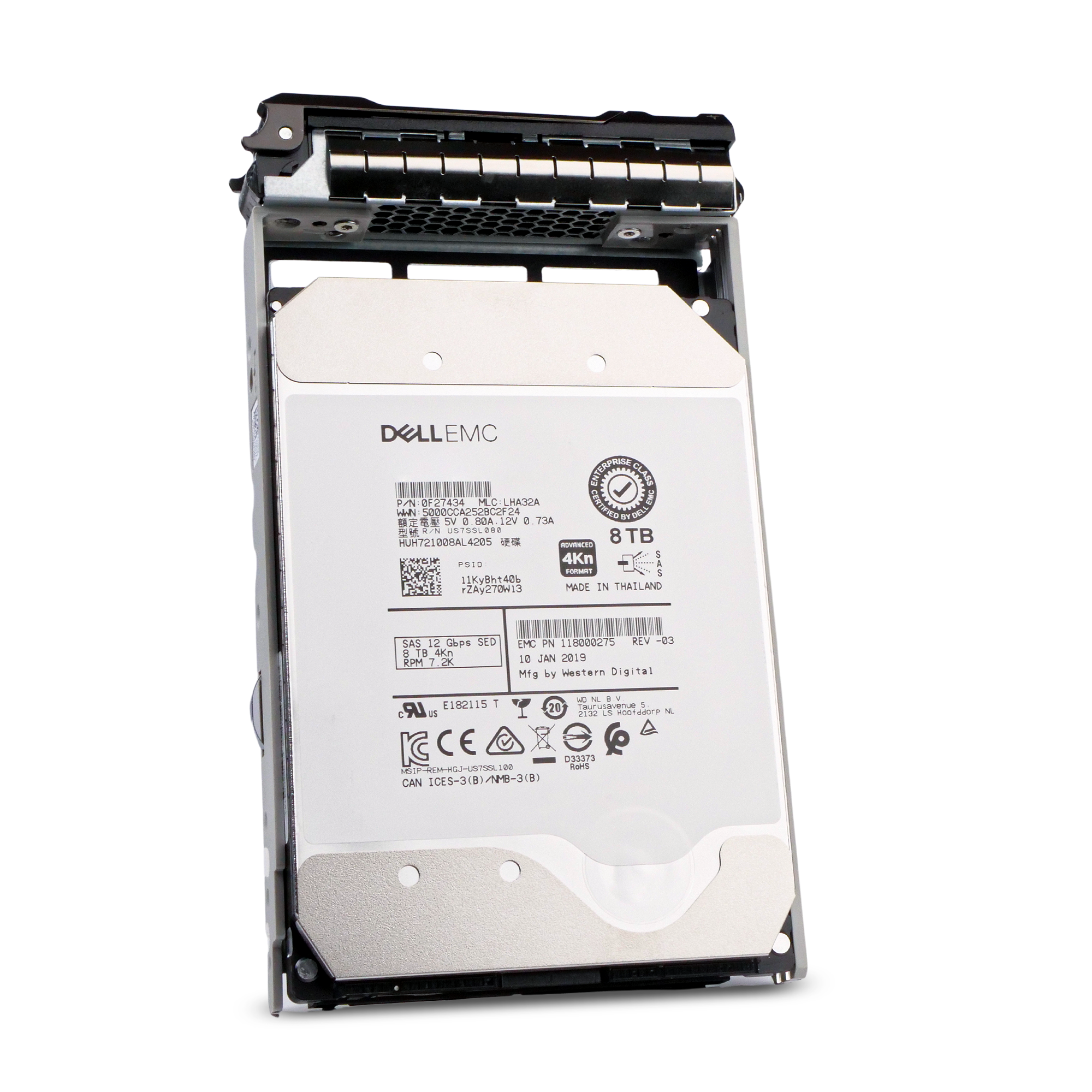 Dell G13 118000275 8TB 7.2K RPM SAS 12Gb/s 4Kn 256MB 3.5in Refurbished HDD