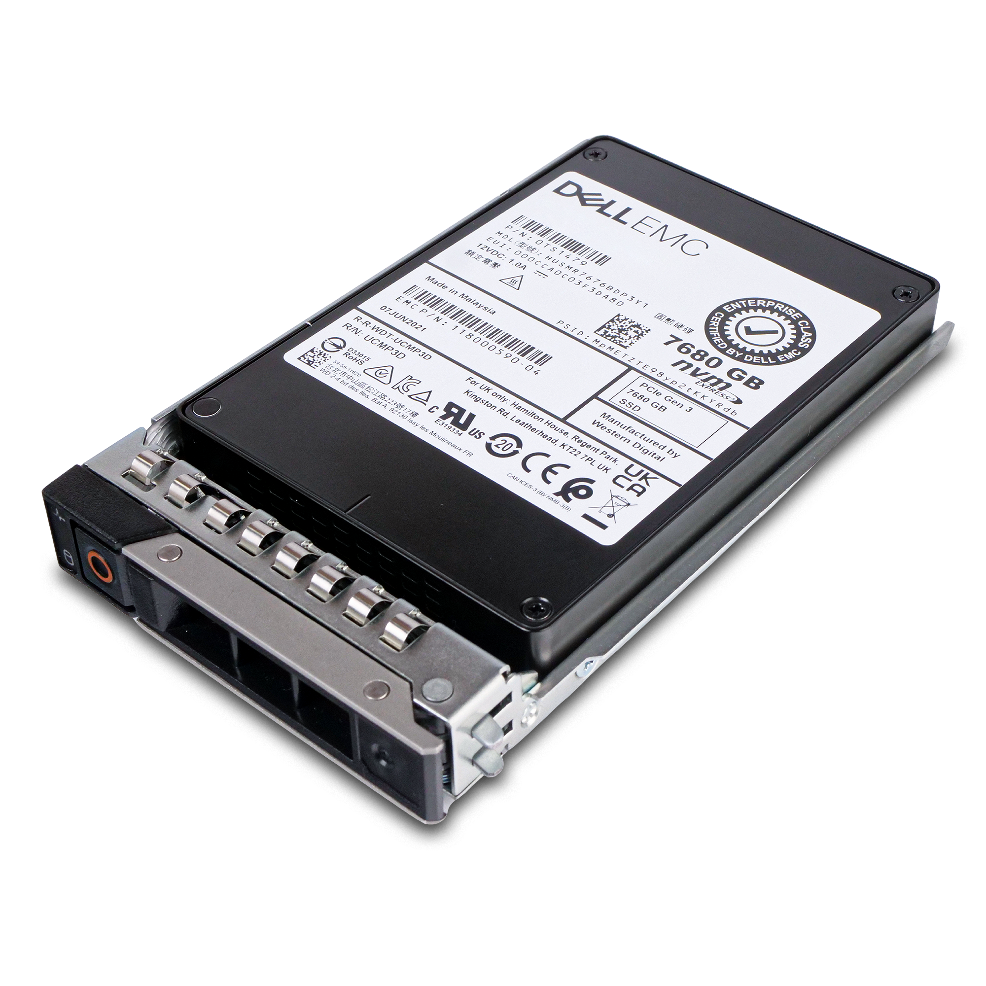 Dell G14 118000590-04 7.68TB 1 DWPD PCIe Gen 3.0 x4 4GB/s MLC U.2 NVMe 2.5in Refurbished SSD