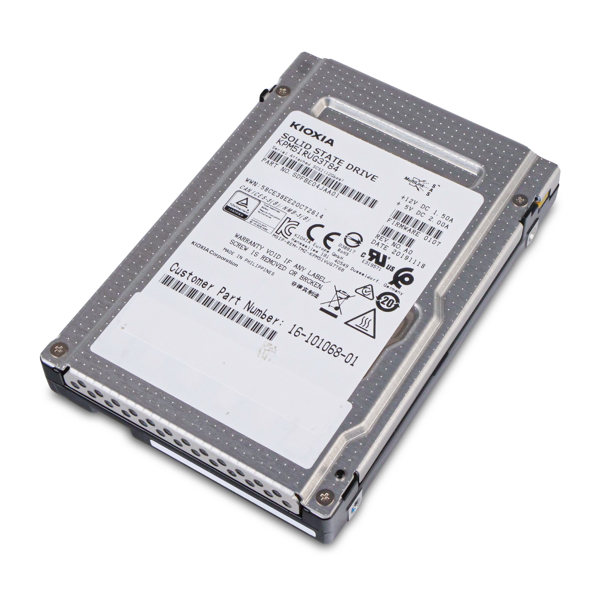 Kioxia KPM51RUG3T84 3.84TB SAS 12Gb/s 2.5" Refurbished SSD