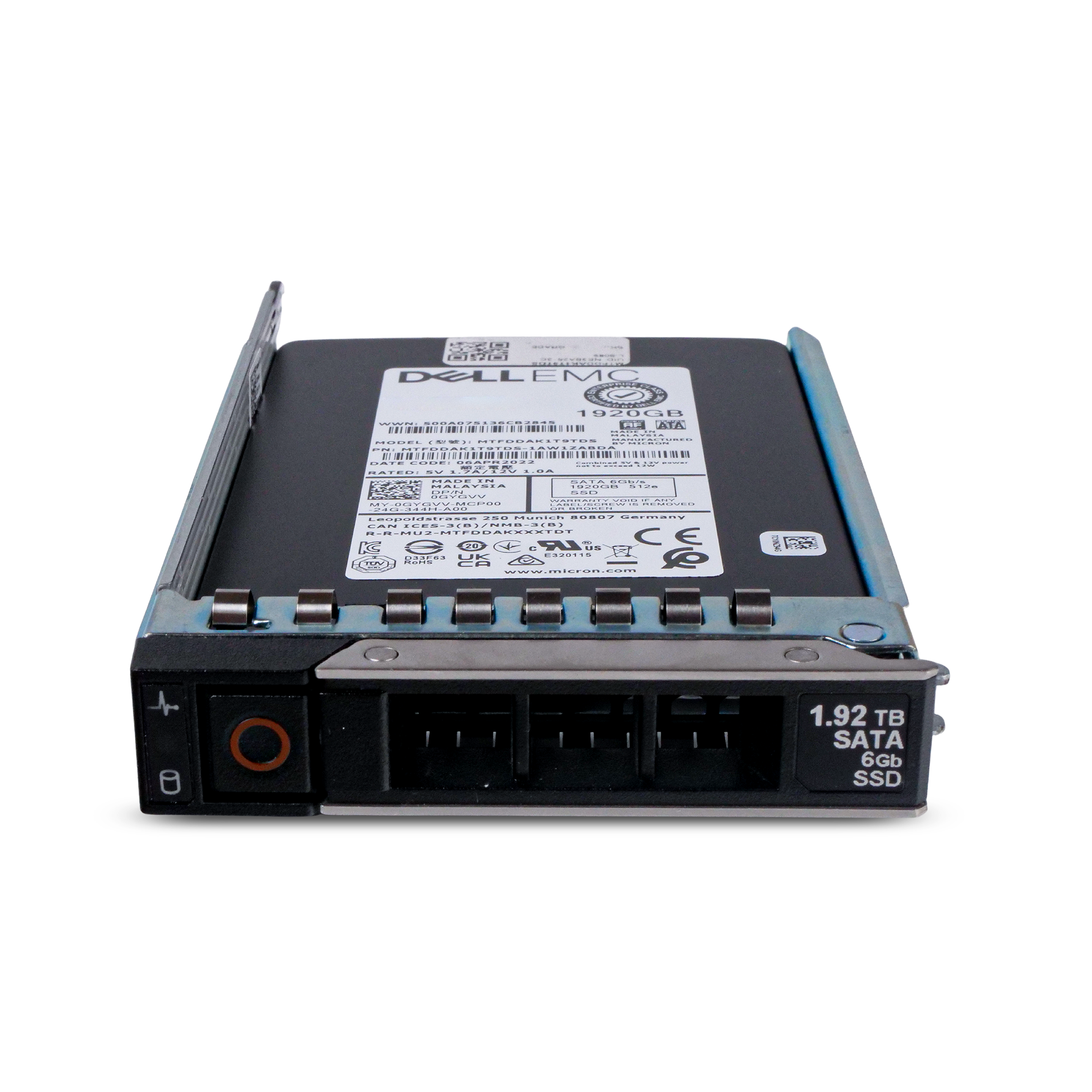 Dell G14 0GYGVV 1.92TB 1.5 DWPD SATA 6Gb/s 3D TLC 512e 2.5in Refurbished SSD