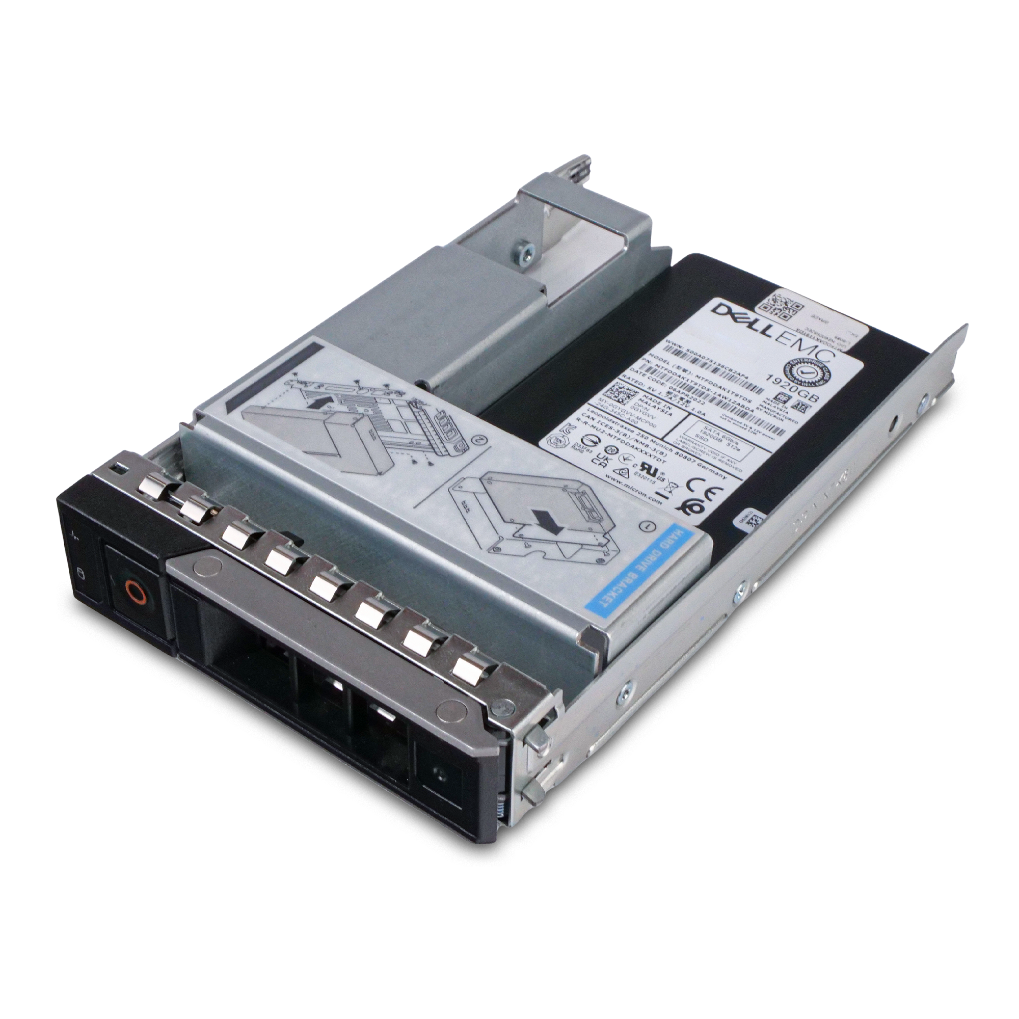 Dell G14 0GYGVV 1.92TB 1.5 DWPD SATA 6Gb/s 3D TLC 512e Hybrid 3.5in Refurbished SSD