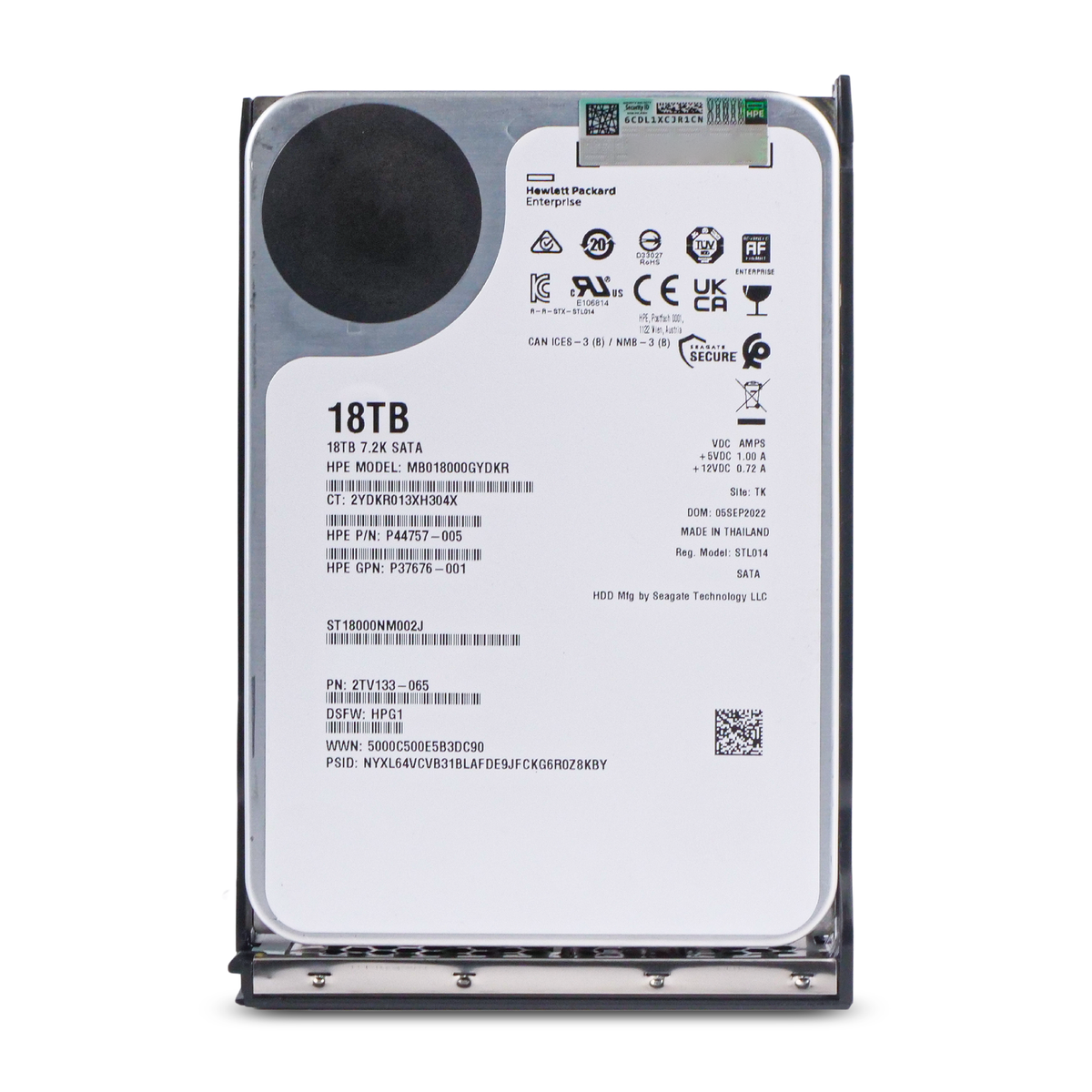 HP Generation 11 MB018000GYDKR P44757-005 18TB 7.2K RPM SATA 6Gb/s 512e 256MB 3.5in HDD
