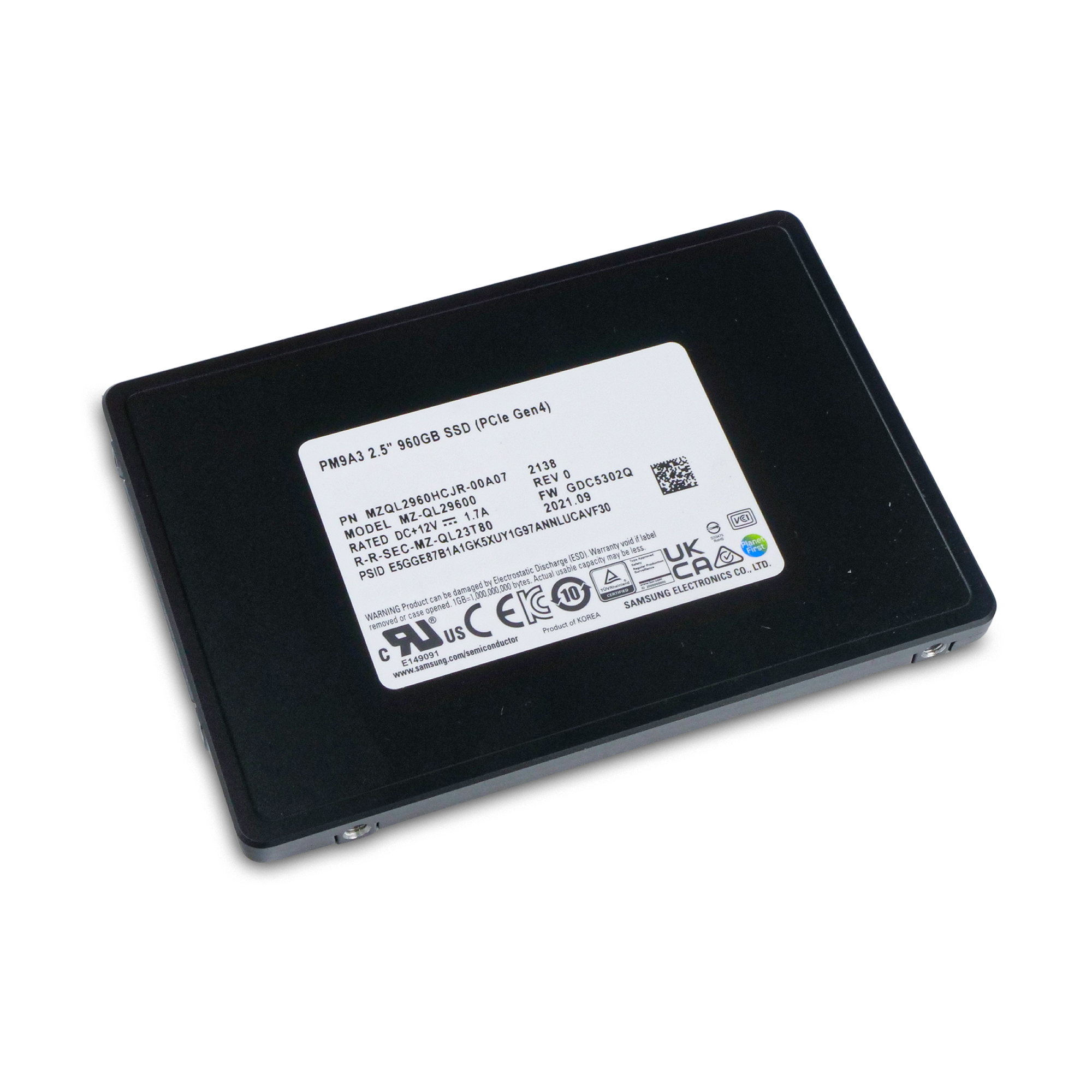 Samsung PM9A3 MZQL2960HCJR 960GB PCIe Gen 4.0 x4 8GB/s 1 DWPD U.2 2.5" Refurbished SSD