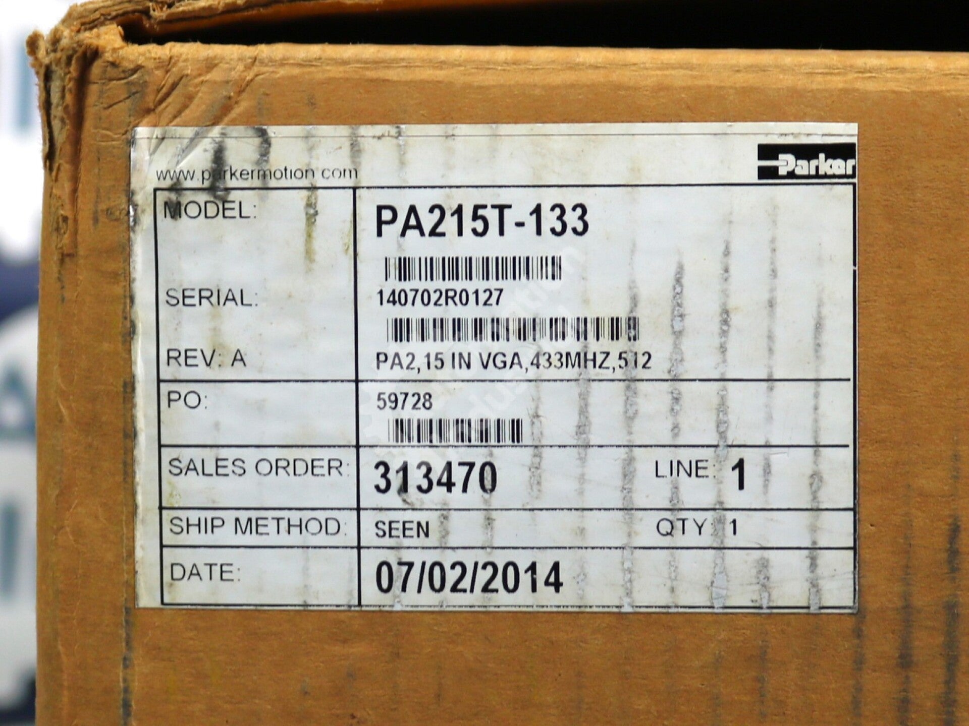 PA215T-133 By CTC Parker Automation 15-Inch VGA Touchscreen HMI NSFP