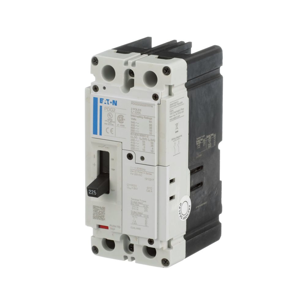 PDG22G0060TFFJ | Eaton Power Defense 60A 2-Pole 600V Molded Case Circuit Breaker
