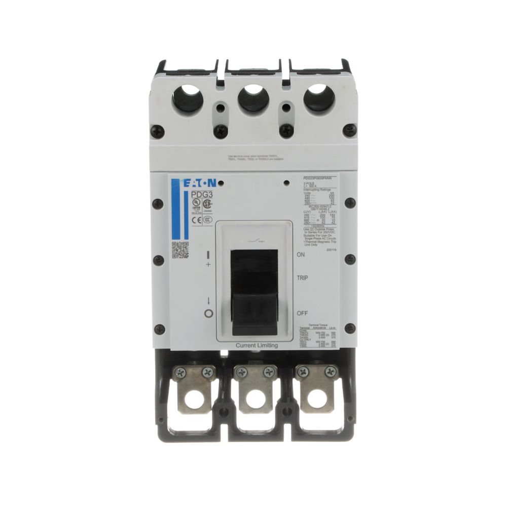 PDG33M0600B2NJ | Eaton Power Defense 600A 3-Pole Molded Case Circuit Breaker 600VAC
