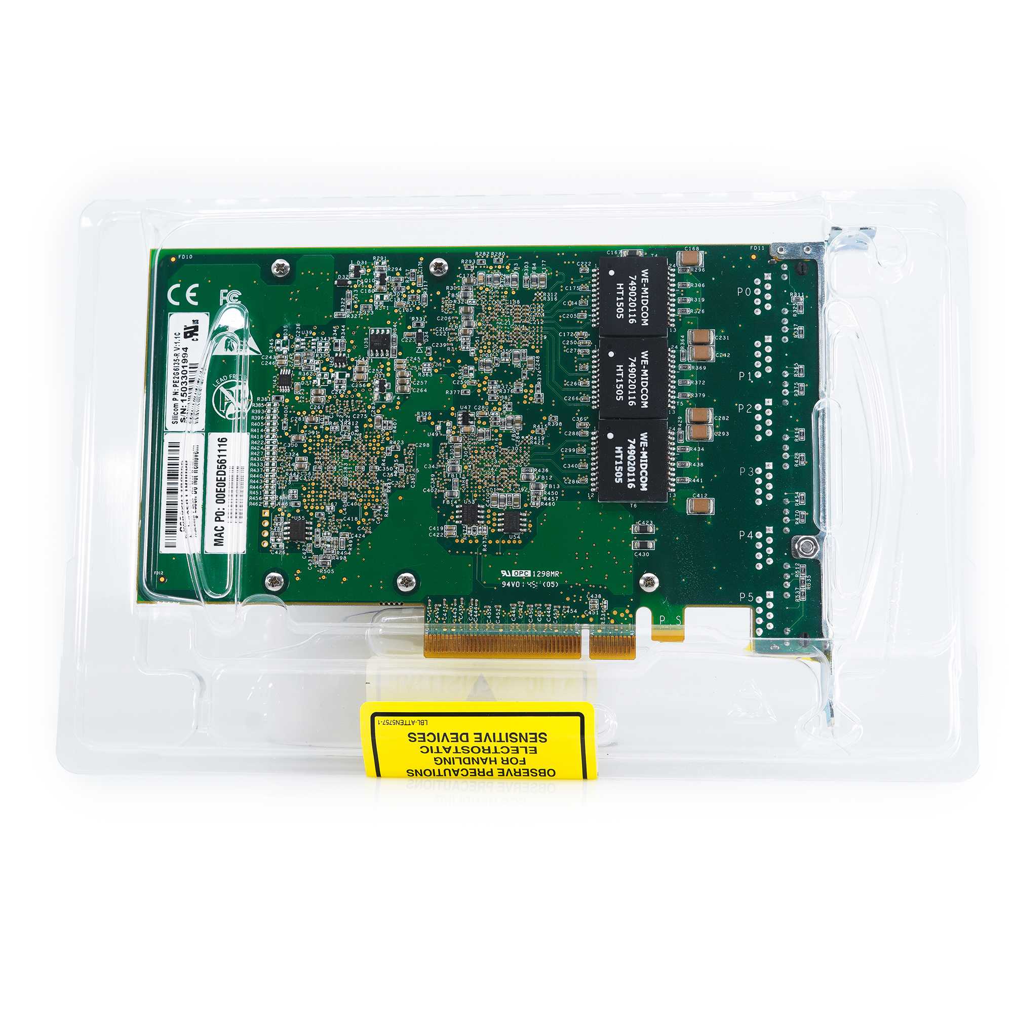 Silicom i350 Chipset PE2G6I35-R 6x 1Gbe PCIe x8 6 Port 1000Base-T Full Height Refurbished NIC