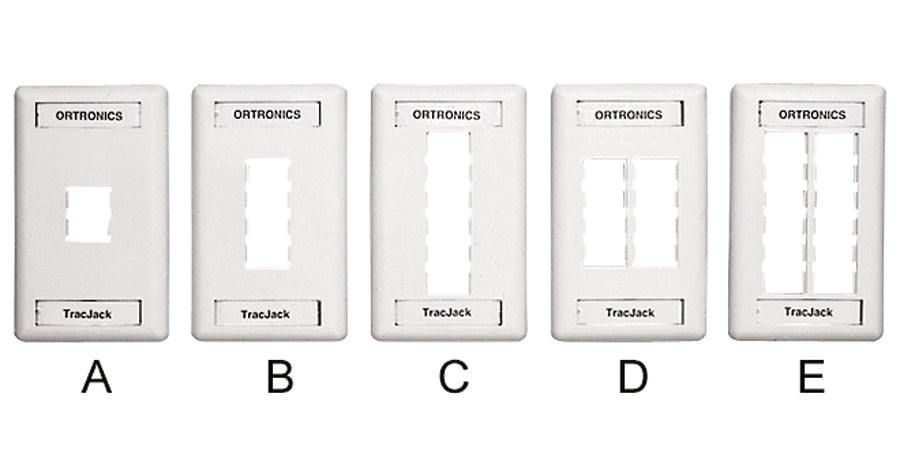 TracJack Faceplate, six-port (dual gang), plastic, Cloud White