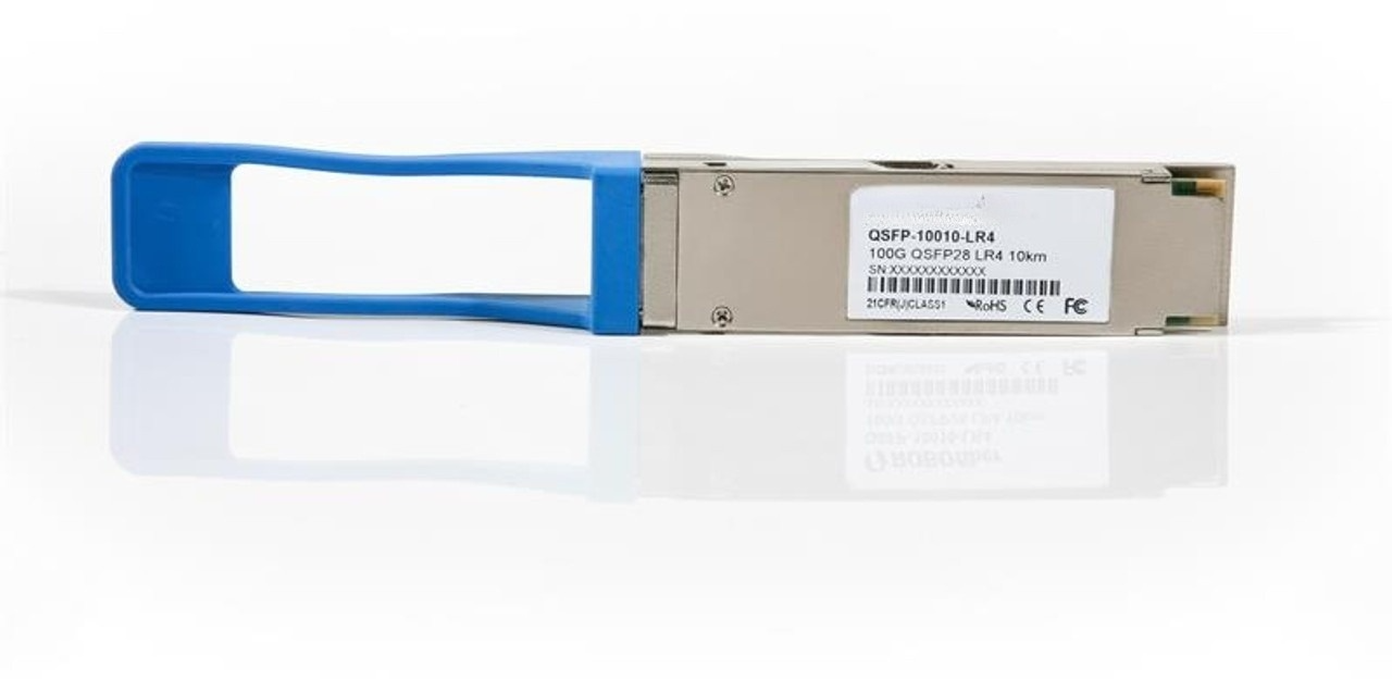 QSFP28 100G LR4 optical transceiver, single-mode, CWDM 4 aggregate 25G channels, 10km, QSFP-10010-LR4