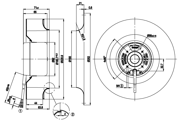 R1G220-AB73-99 ebm papst centrifugal fan