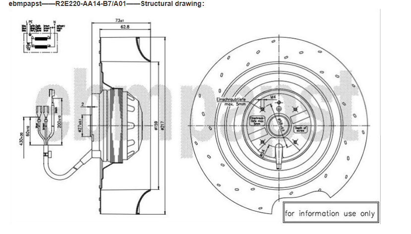 Ebm-Papst R2E220-AA14-B7/A01 Centrifugal Fan